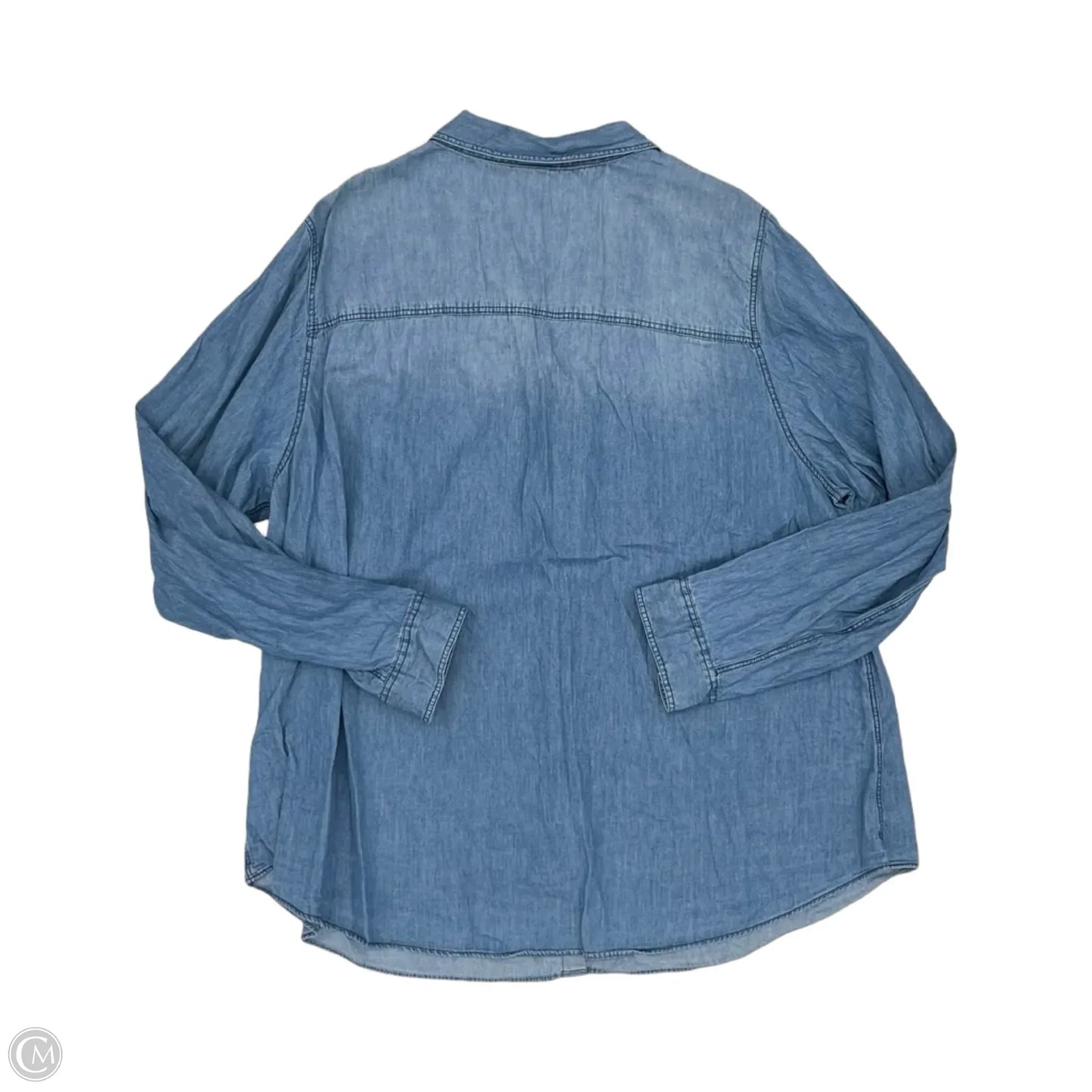 Blouse Long Sleeve By Torrid In Blue Denim, Size: 3x