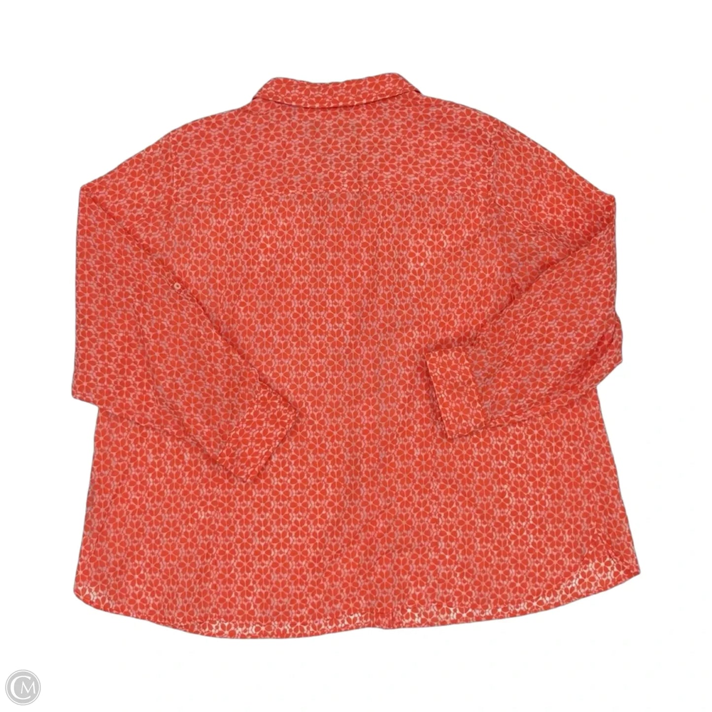 Blouse Long Sleeve By Tommy Hilfiger In Orange, Size: 2x