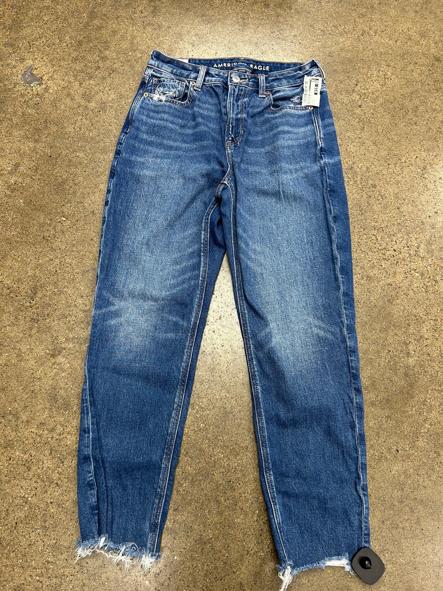 Jeans Straight By American Eagle In Blue Denim, Size:4