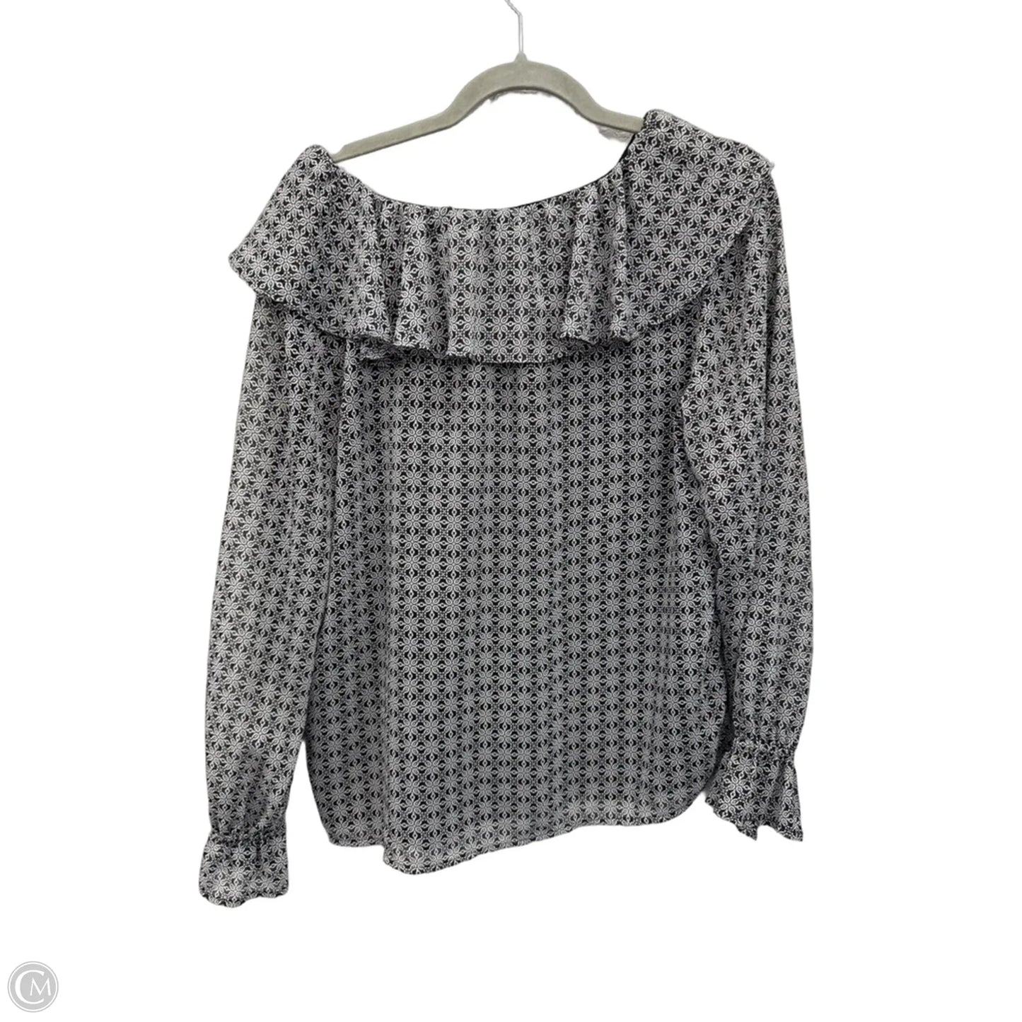 Top Long Sleeve By Loft In Geometric Pattern, Size: M