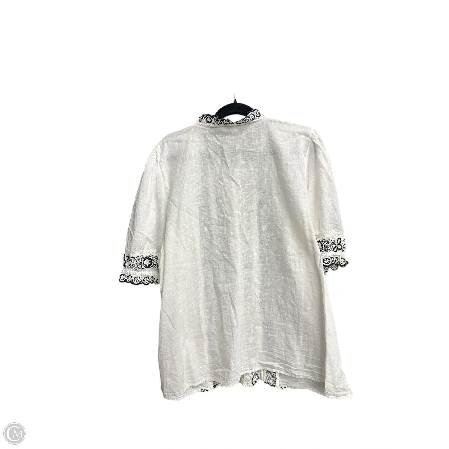 Blouse Short Sleeve By Boden In White, Size: 2x