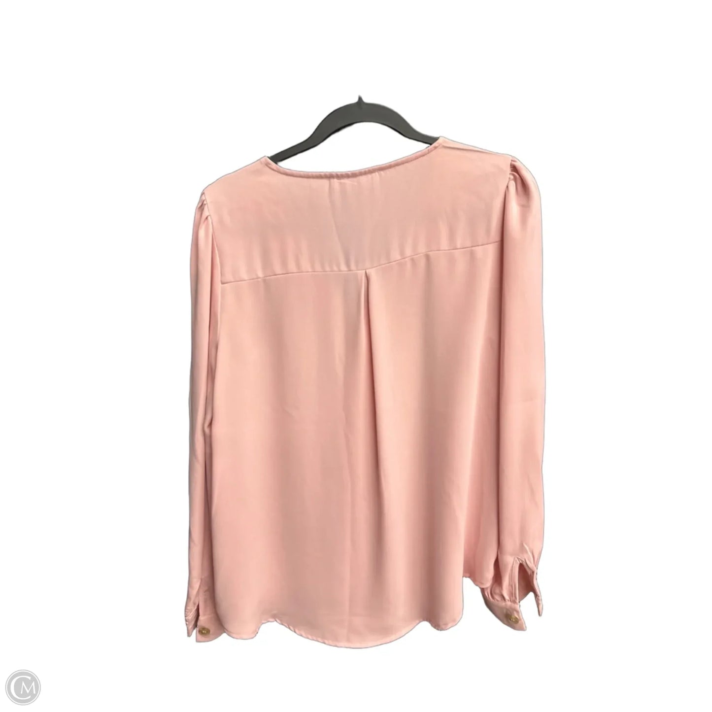 Blouse Long Sleeve By Zenana In Pink, Size: M