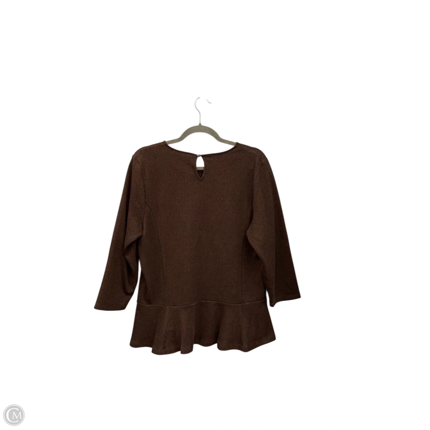 Top Long Sleeve By Lauren By Ralph Lauren In Brown, Size: Xl