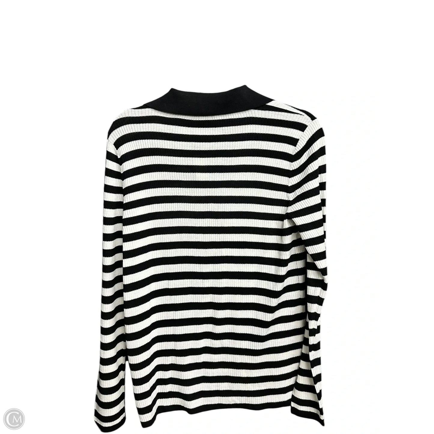 Top Long Sleeve By Talbots In Striped Pattern, Size: M