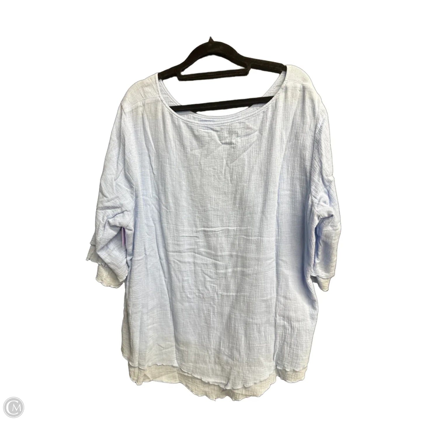Top 3/4 Sleeve By Soft Surroundings In Blue, Size: Xl