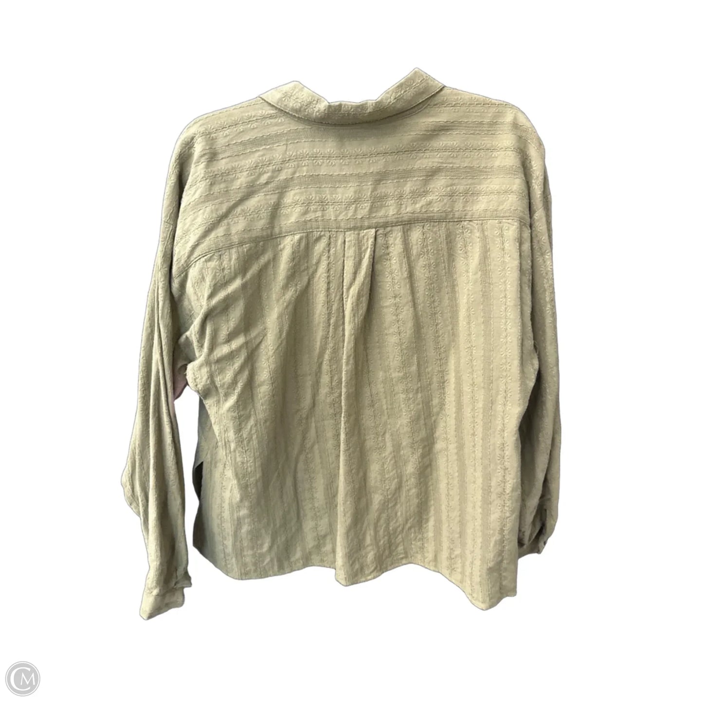 Top Long Sleeve By Calvin Klein In Green, Size: M