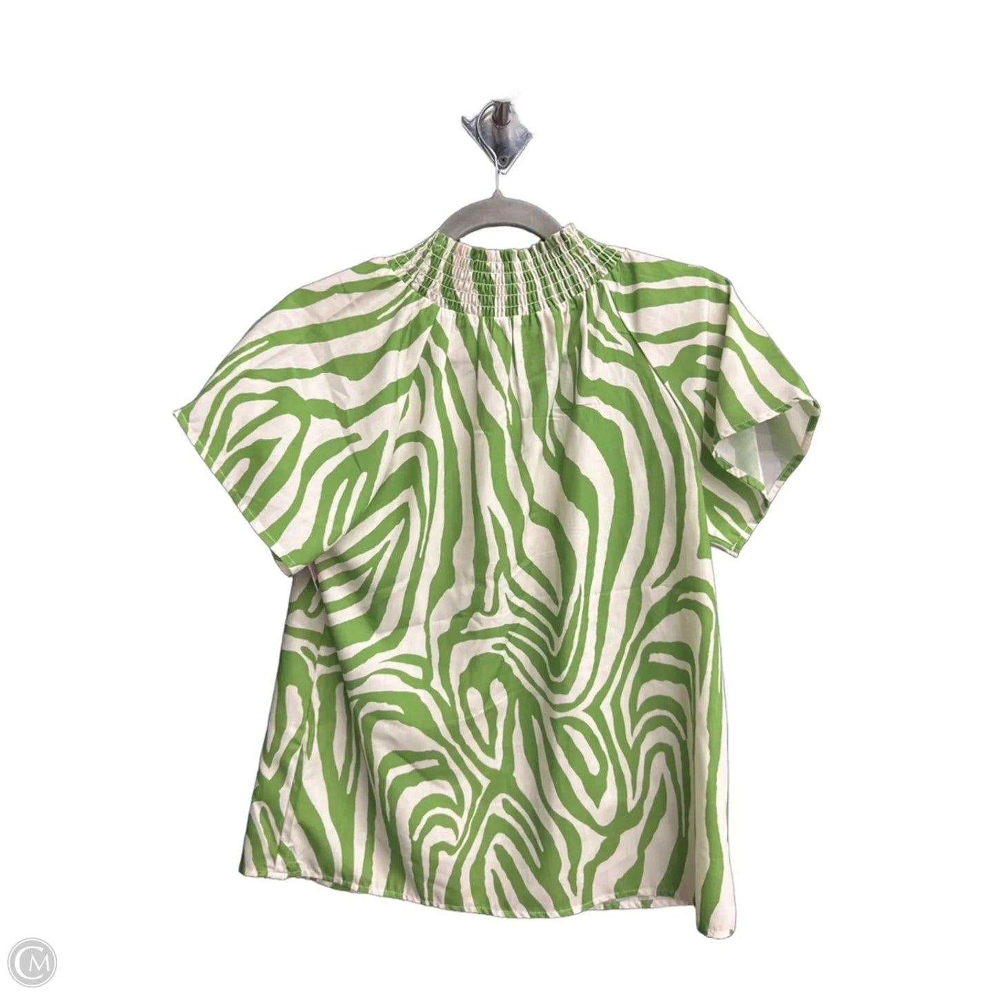 Top Short Sleeve By Thml In Green & White, Size: Xs