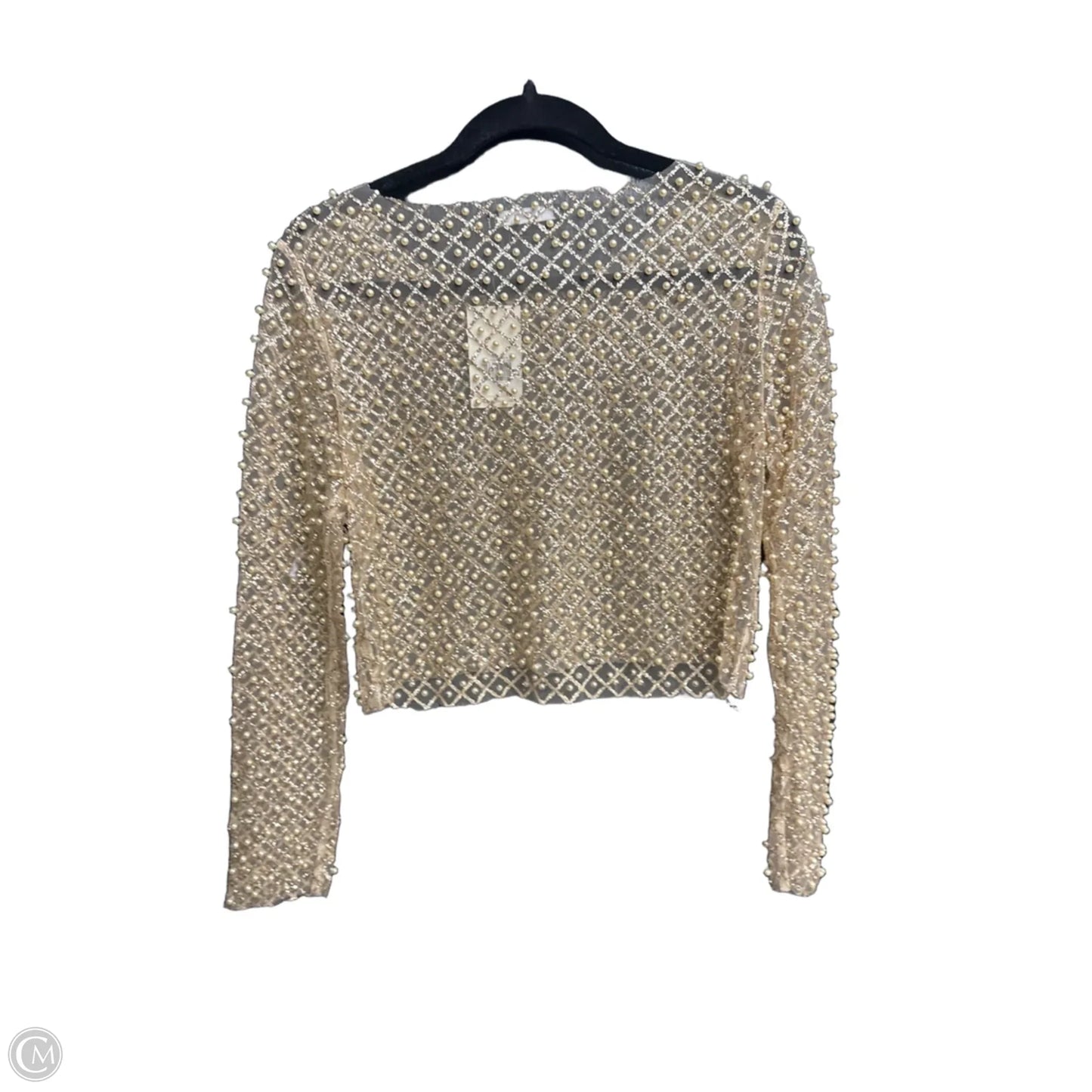 Blouse Long Sleeve By Fore In Gold, Size: S