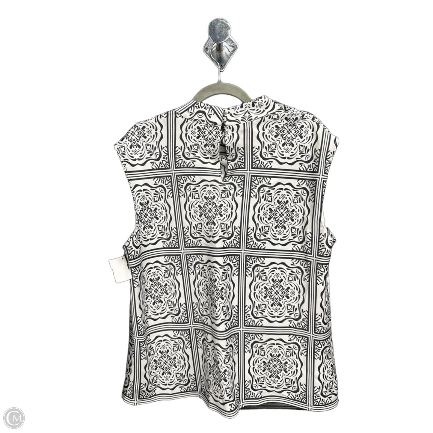 Top Sleeveless By Loft In Black & White, Size: Xl