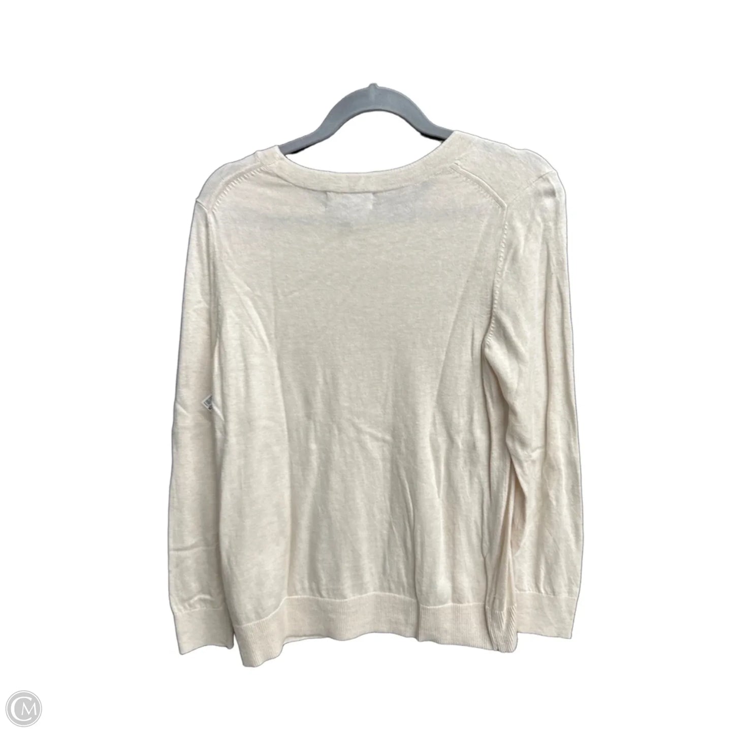 Top Long Sleeve By Banana Republic In Cream, Size: L