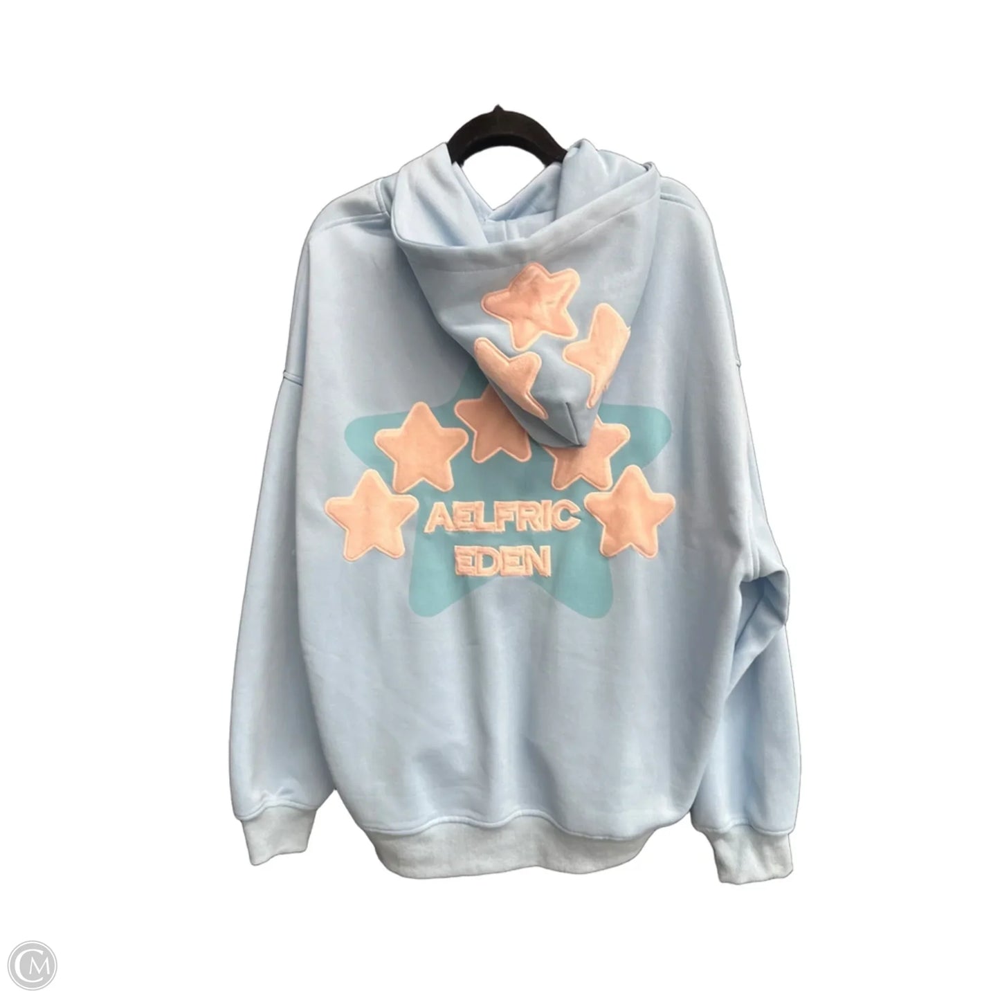 Sweatshirt Hoodie By Clothes Mentor In Blue & Pink, Size: L
