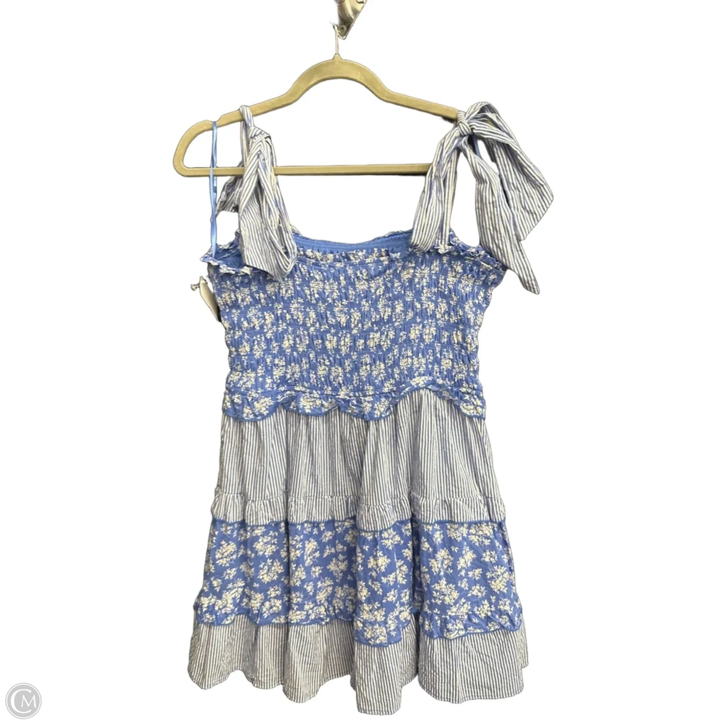 Dress Casual Short By Francesca’s In Blue & White, Size: Xl