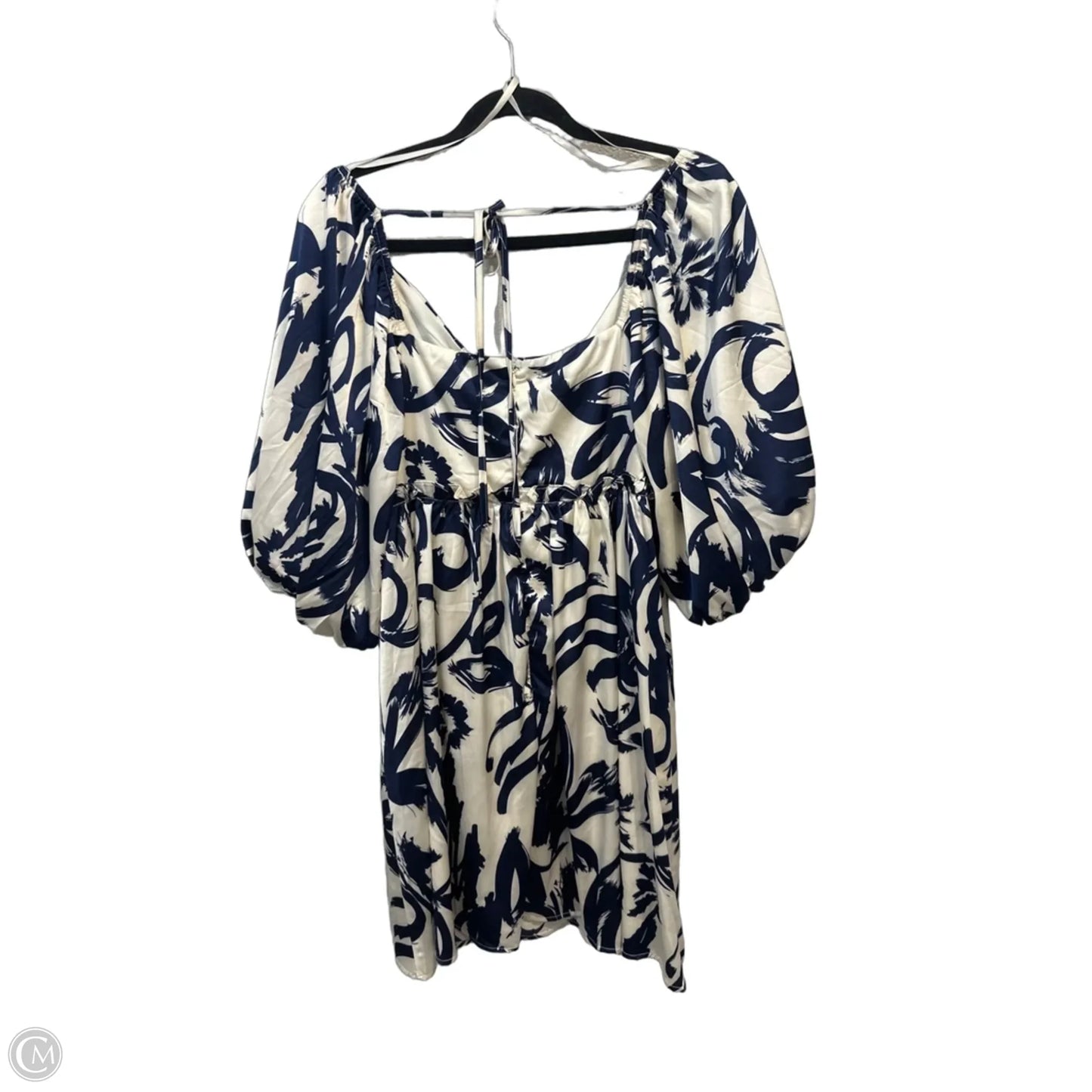 Dress Casual Short By She + Sky In Blue & White, Size: L