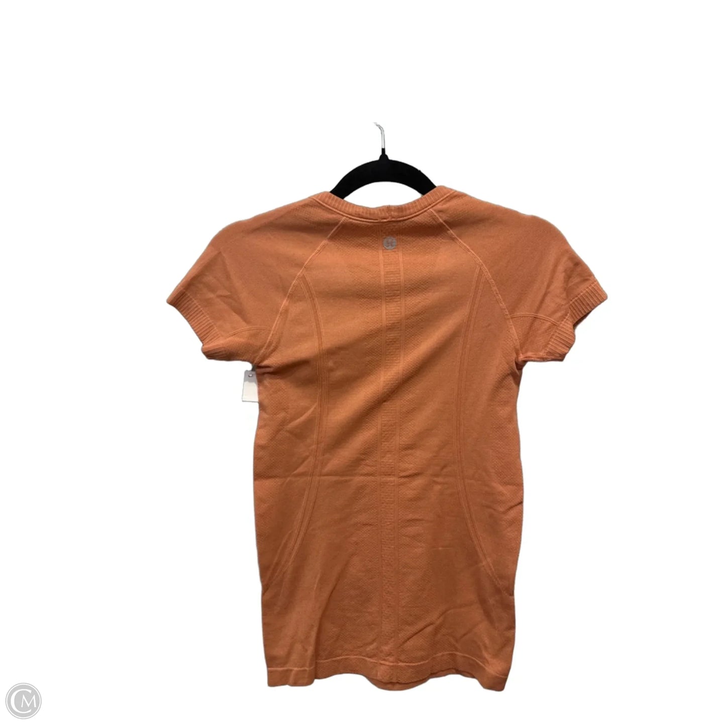 Athletic Top Short Sleeve By Lululemon In Orange, Size: Xs