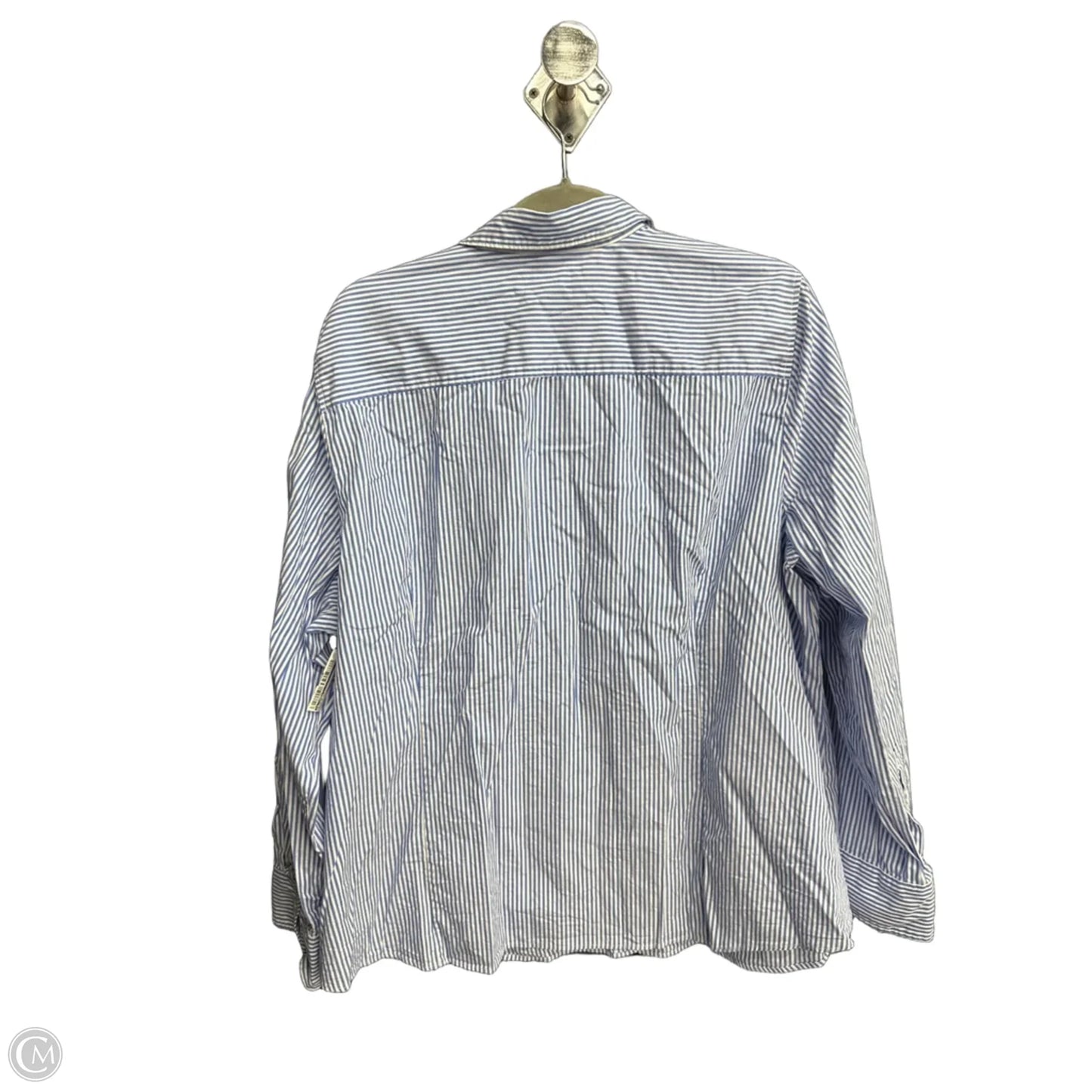 Blouse Long Sleeve By J. Crew In Blue & White, Size: 3x