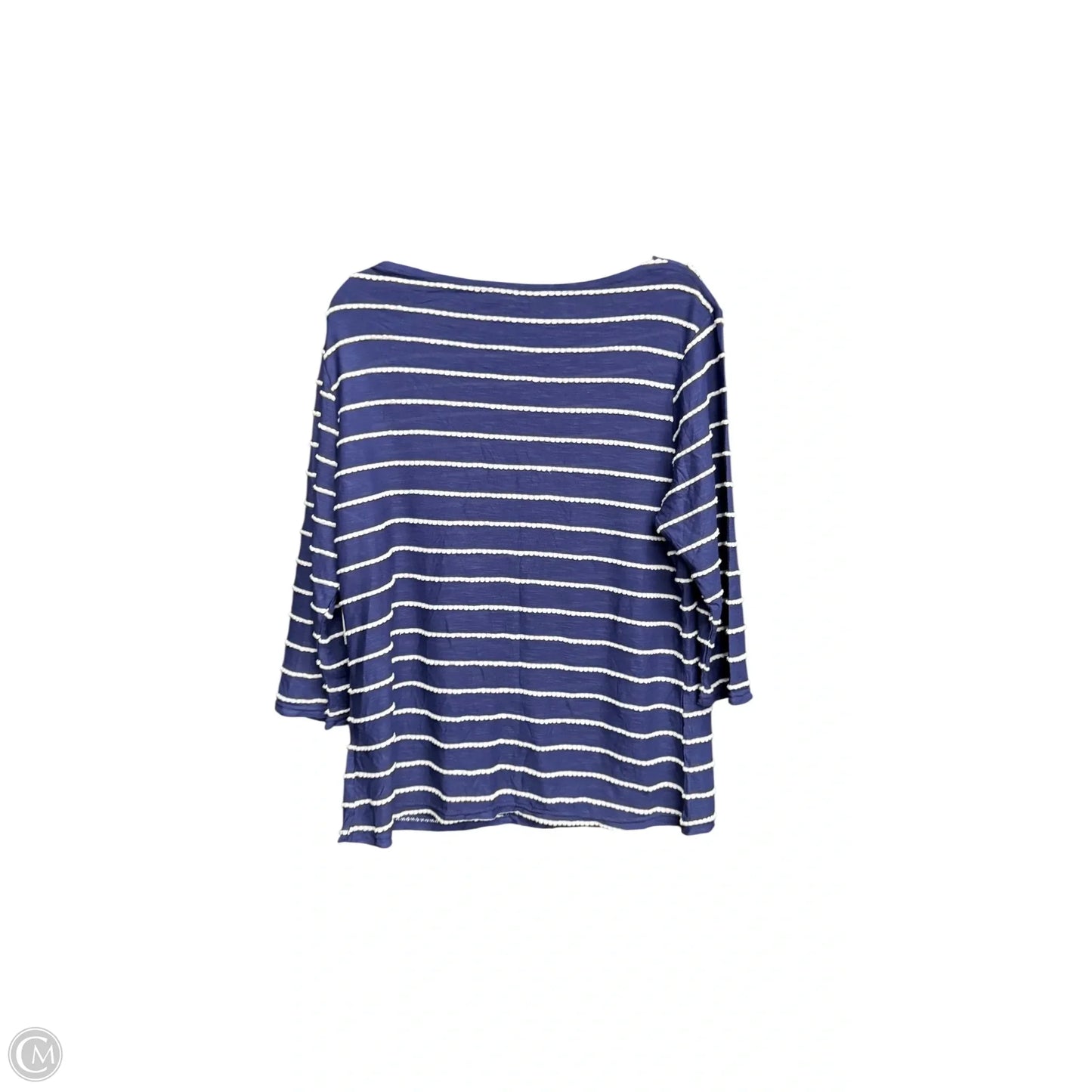 Top Long Sleeve By Hillard And Hanson In Blue & White, Size: Xl