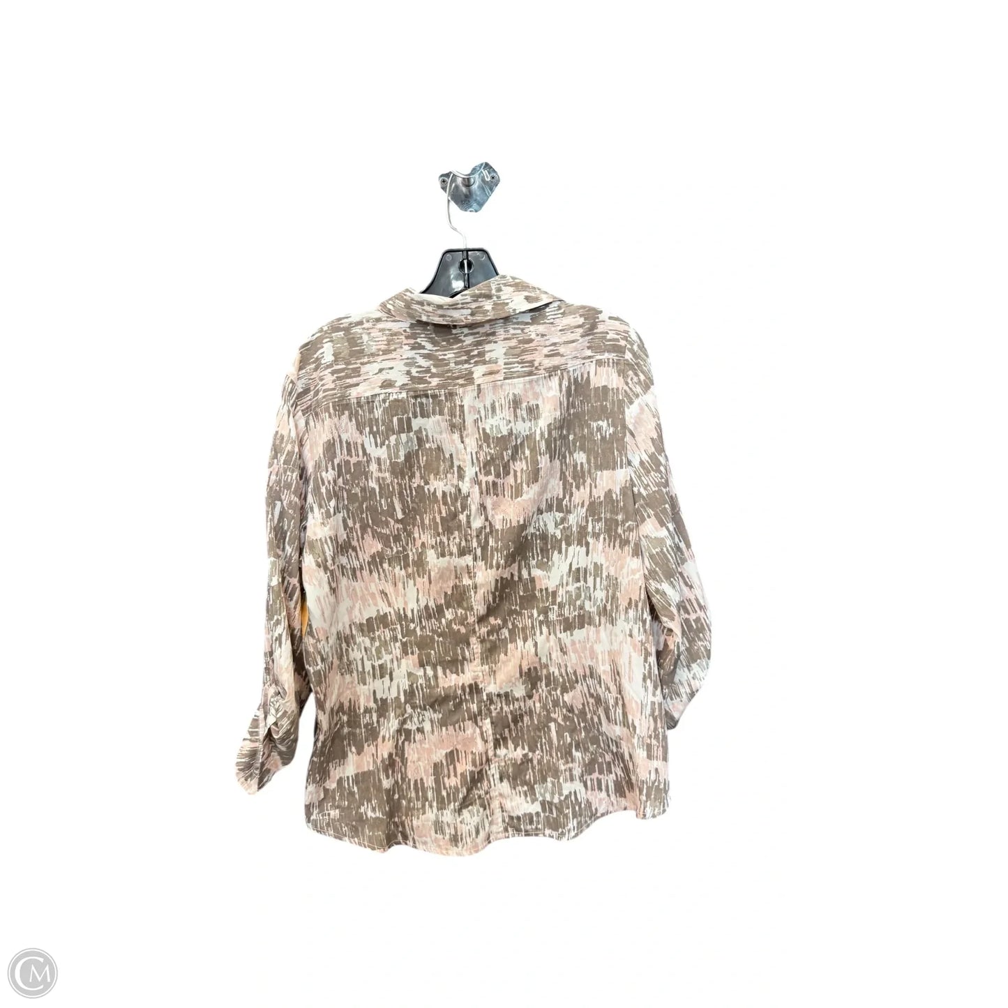 Top Long Sleeve By Chicos In Brown & Pink, Size: L