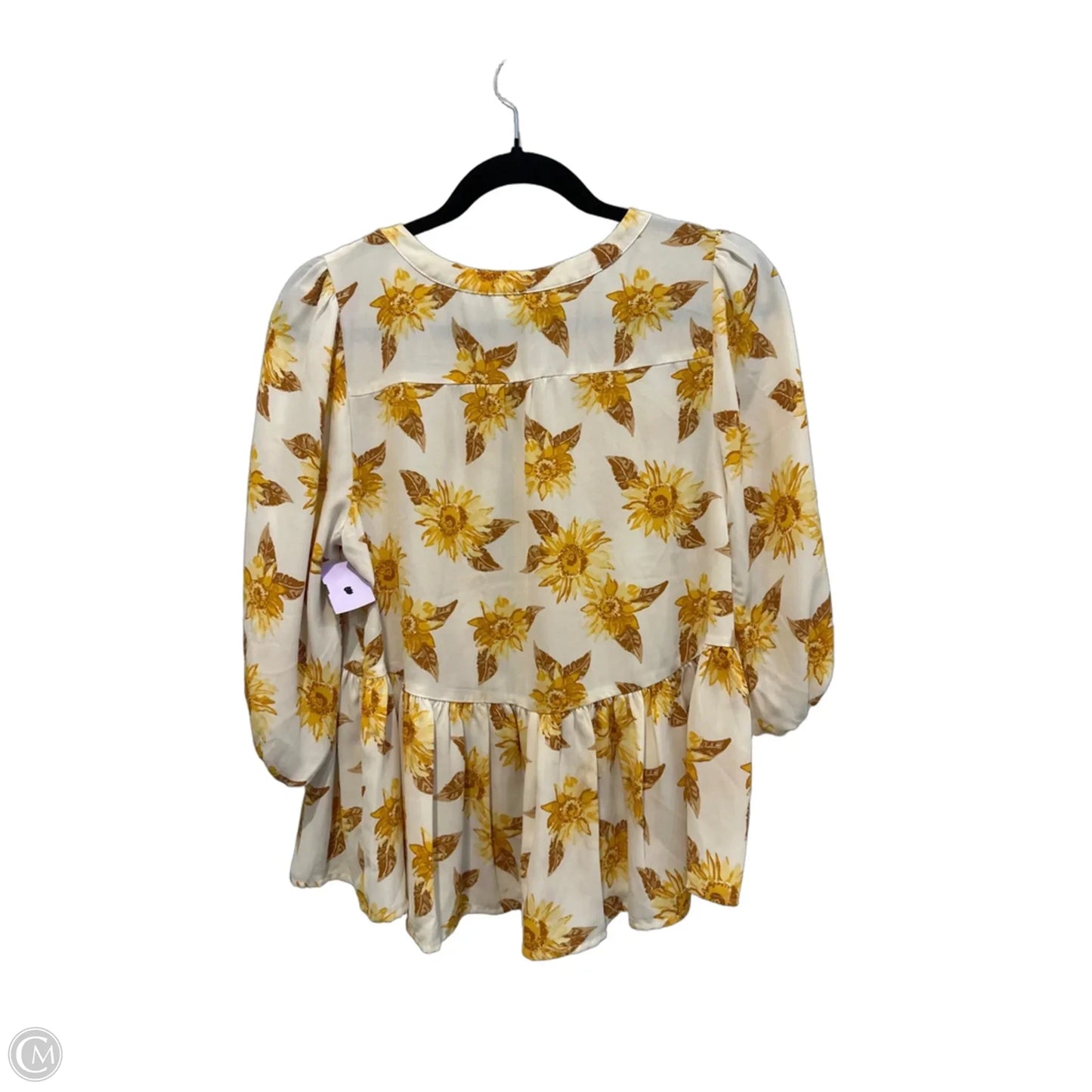 Top 3/4 Sleeve By Versona In Floral Print, Size: S