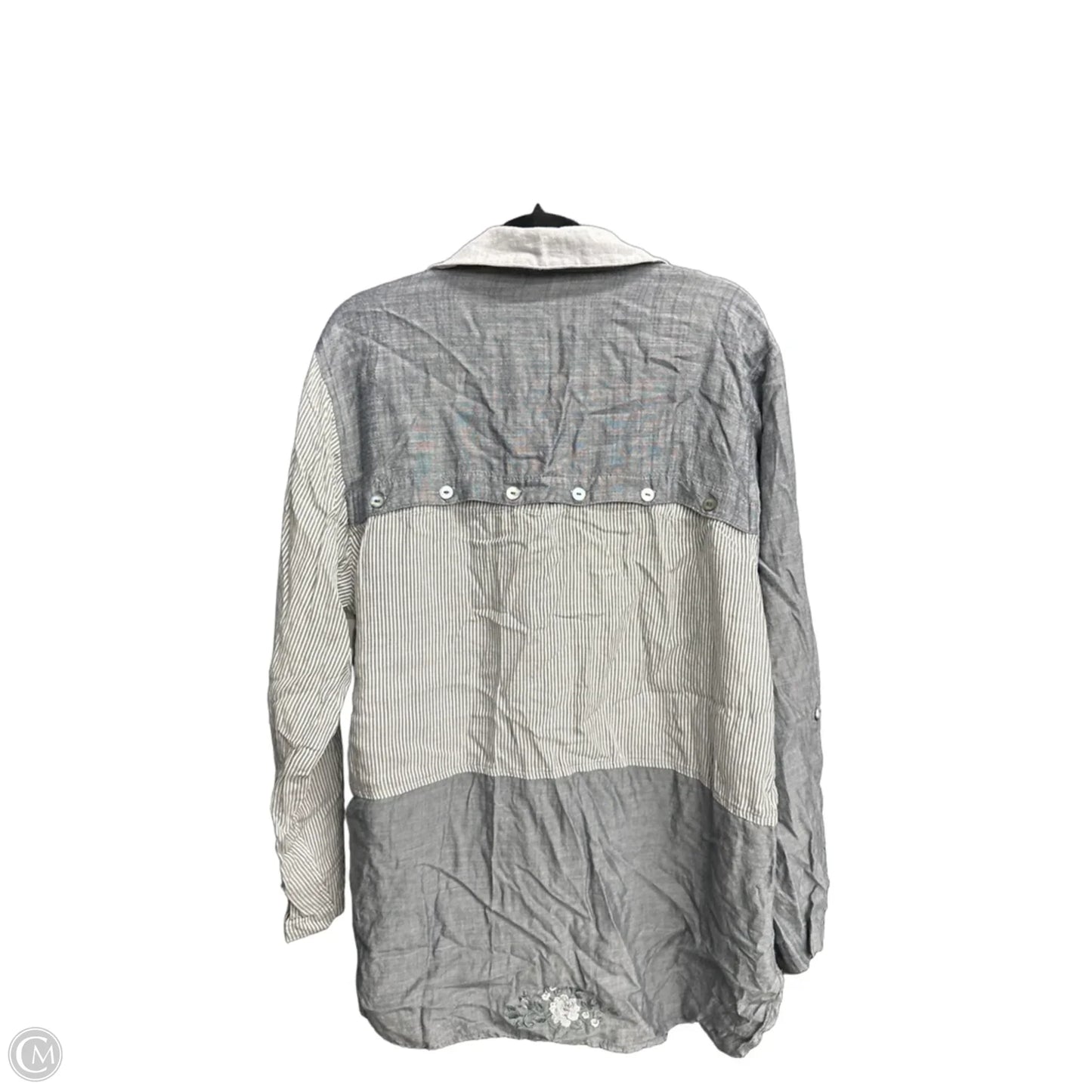 Top Long Sleeve By John Mark In Grey, Size: M