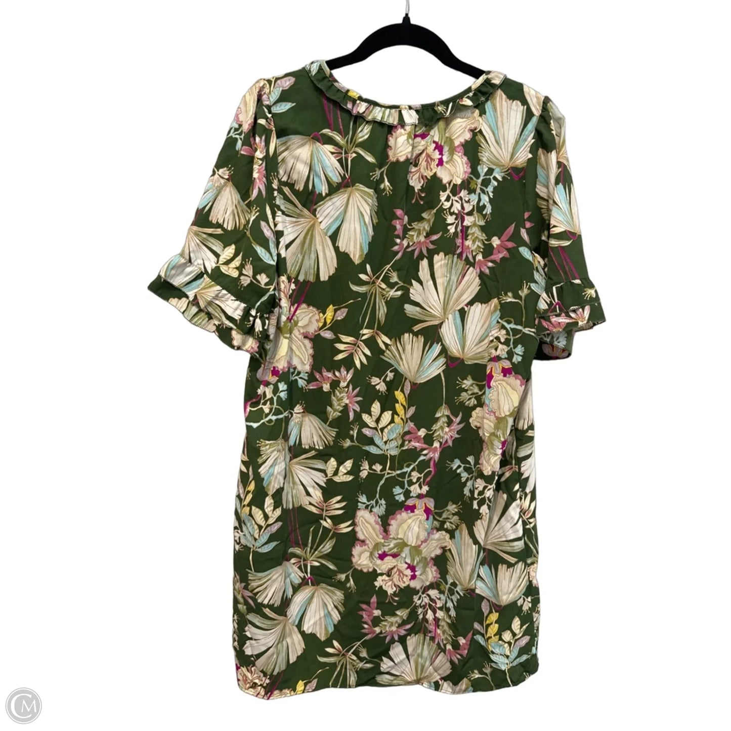 Dress Casual Short By Kaari Blue In Tropical Print, Size: Xl