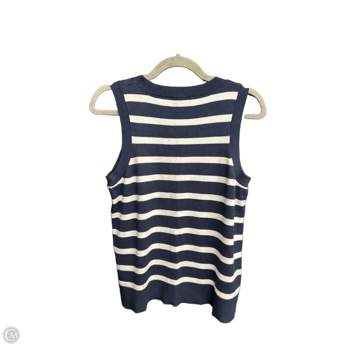 Top Sleeveless By Cable And Gauge In Striped Pattern, Size: L