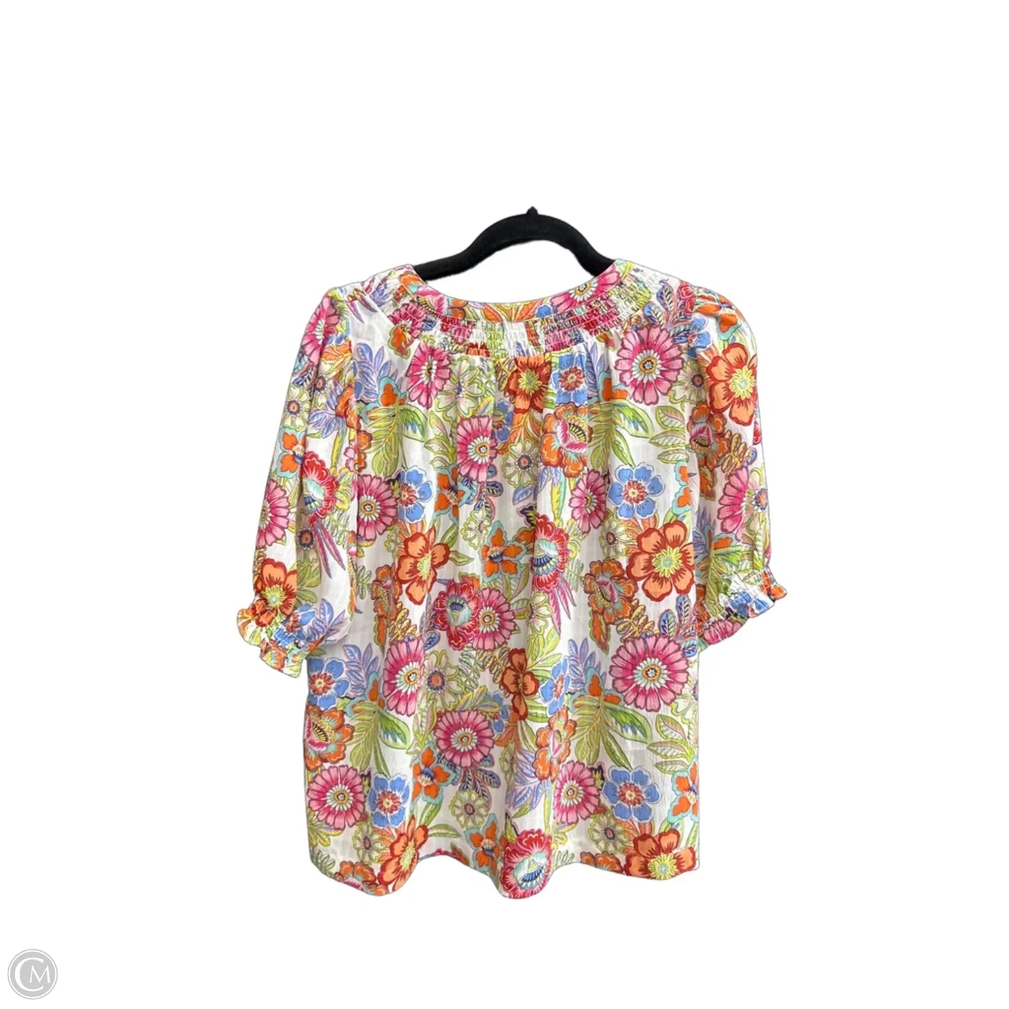 Top Short Sleeve By Rose And Olive In Floral Print, Size: L