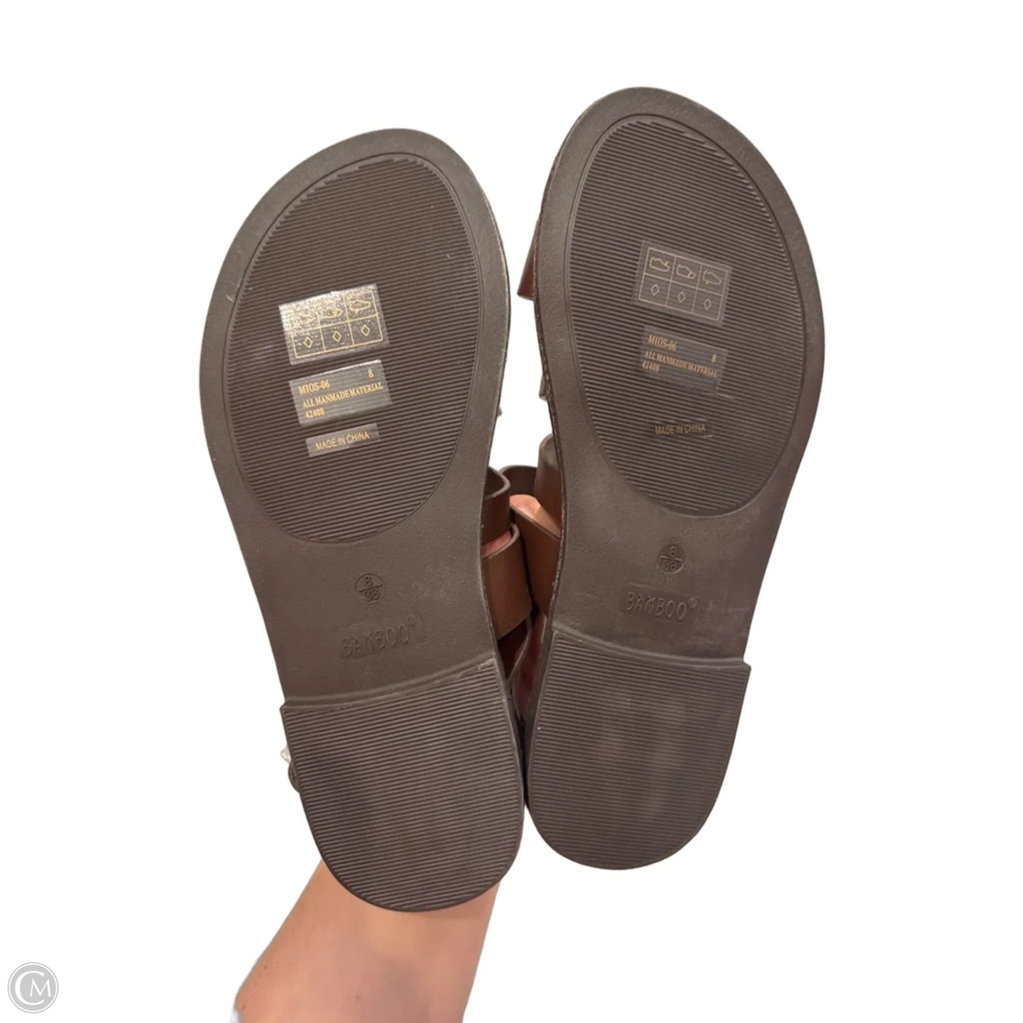Sandals Flats By Bamboo In Brown, Size: 8