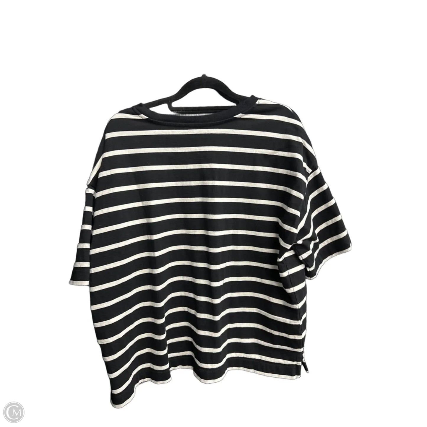 Top Short Sleeve By Loft In Striped Pattern, Size: L