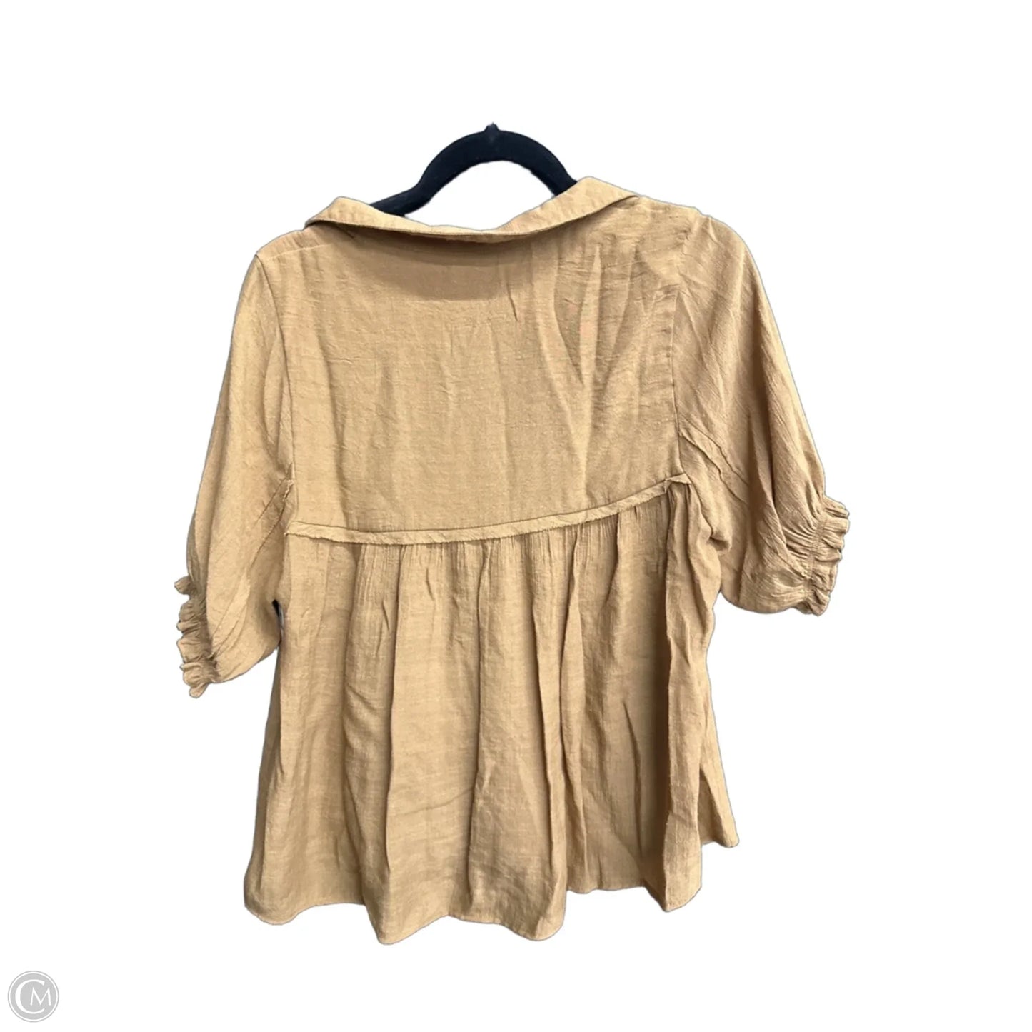 Top Short Sleeve By Wishlist In Brown, Size: S