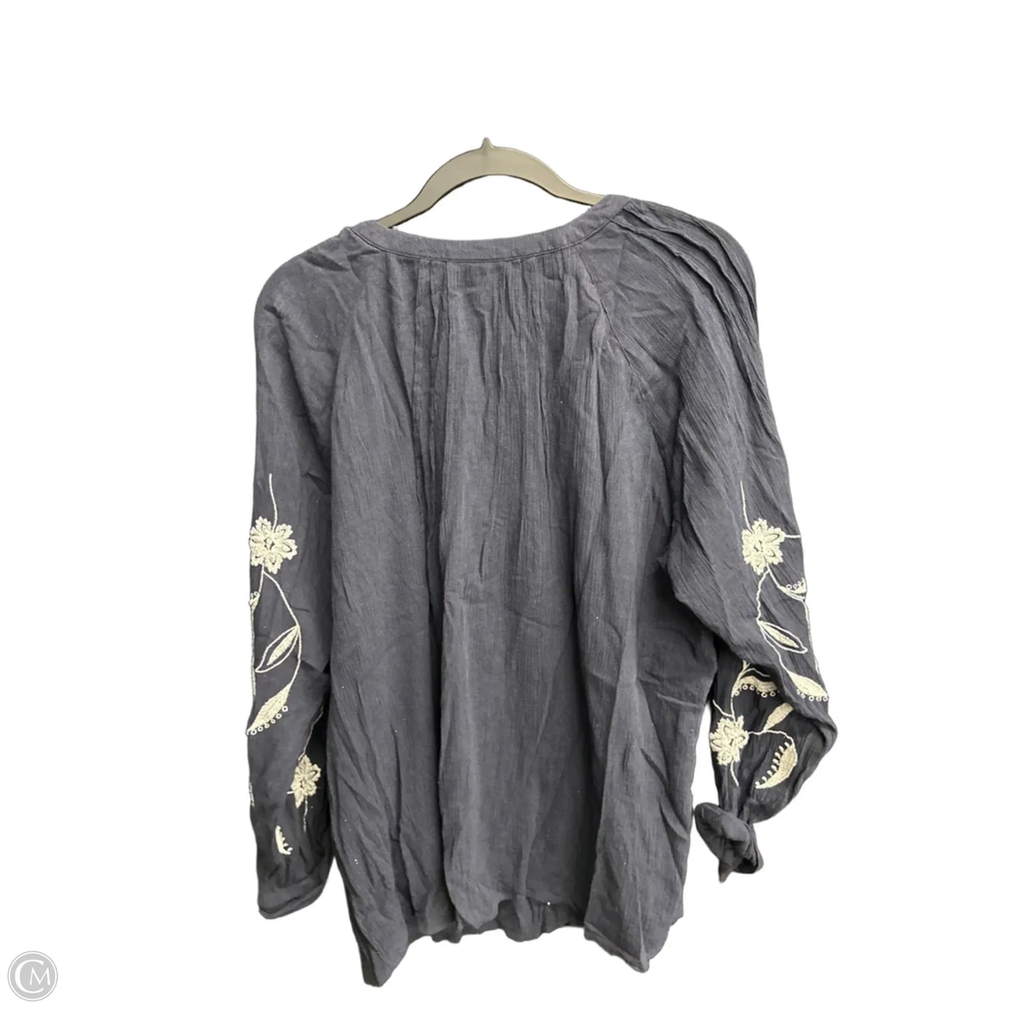 Top Long Sleeve By J. Jill In Blue & White, Size: L