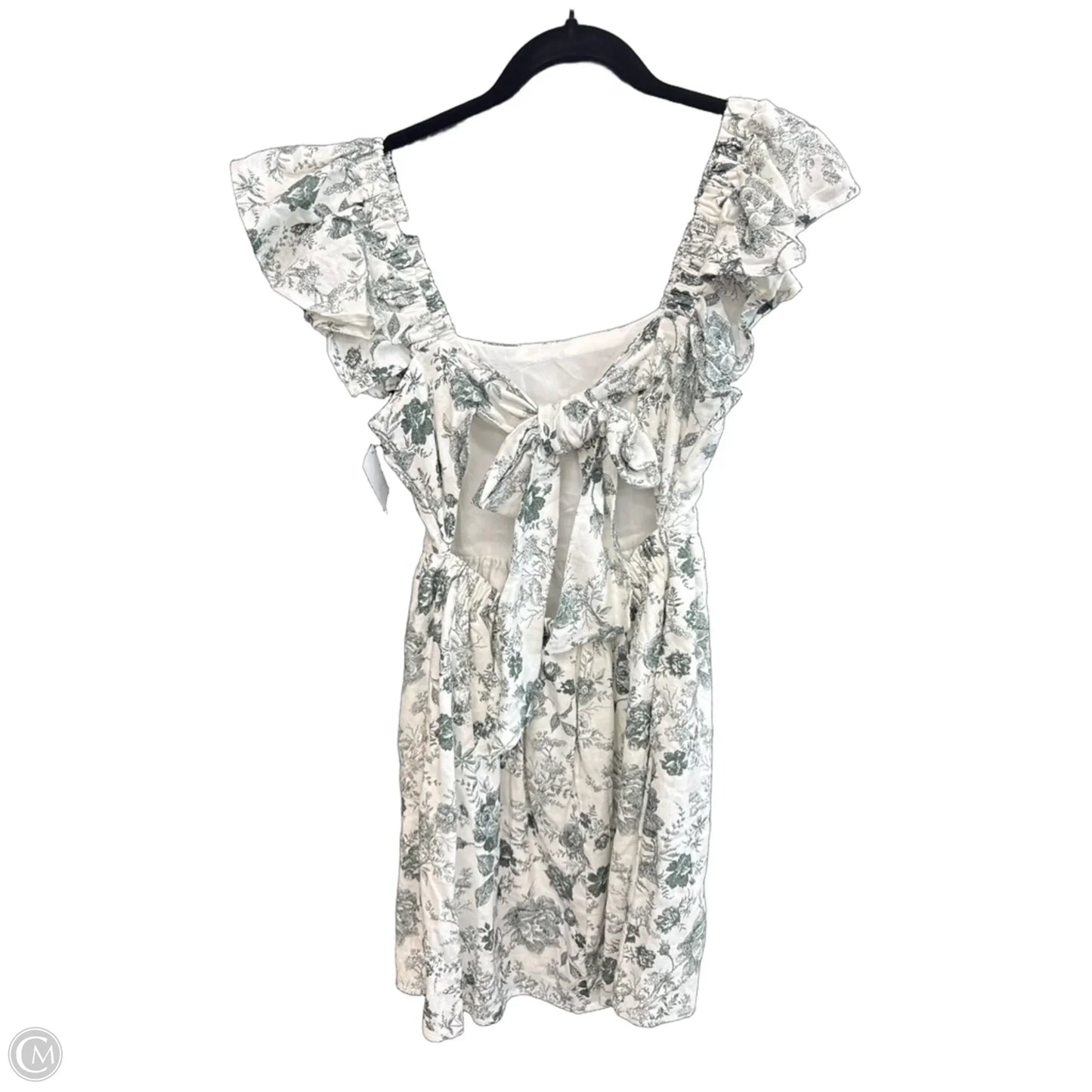 Dress Casual Short By Mi Ami In Green & White, Size: S