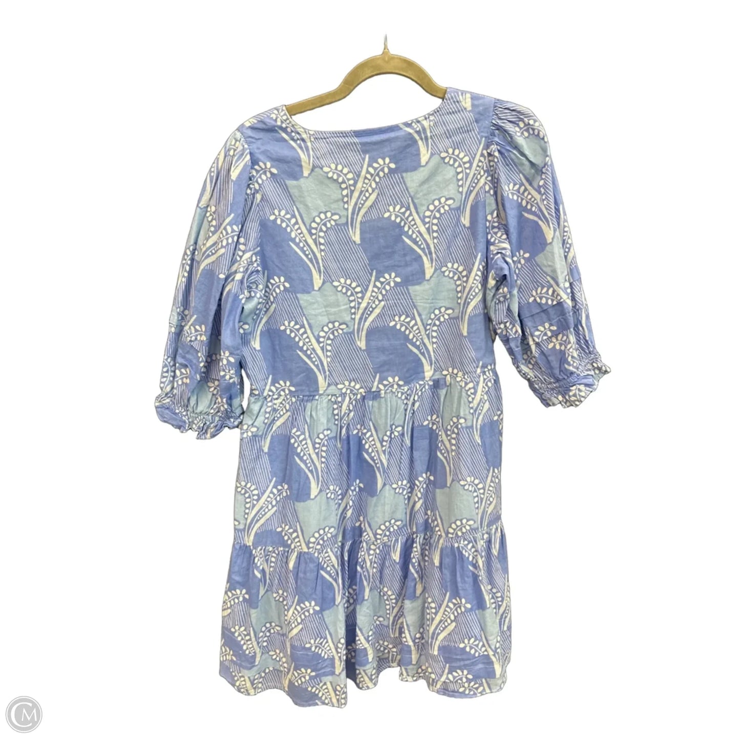 Dress Casual Midi By Clothes Mentor In Blue & White, Size: L