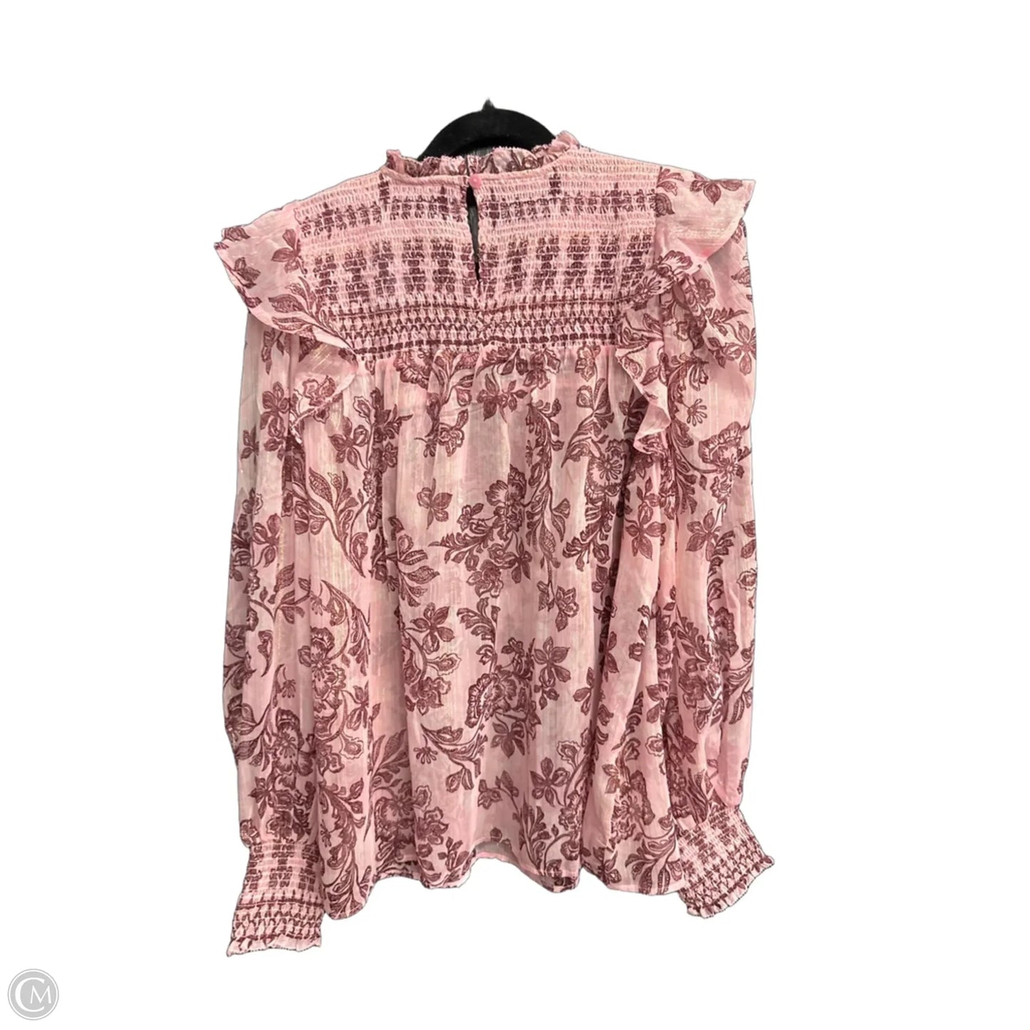 Blouse Long Sleeve By Loft In Pink & Purple, Size: Xlp