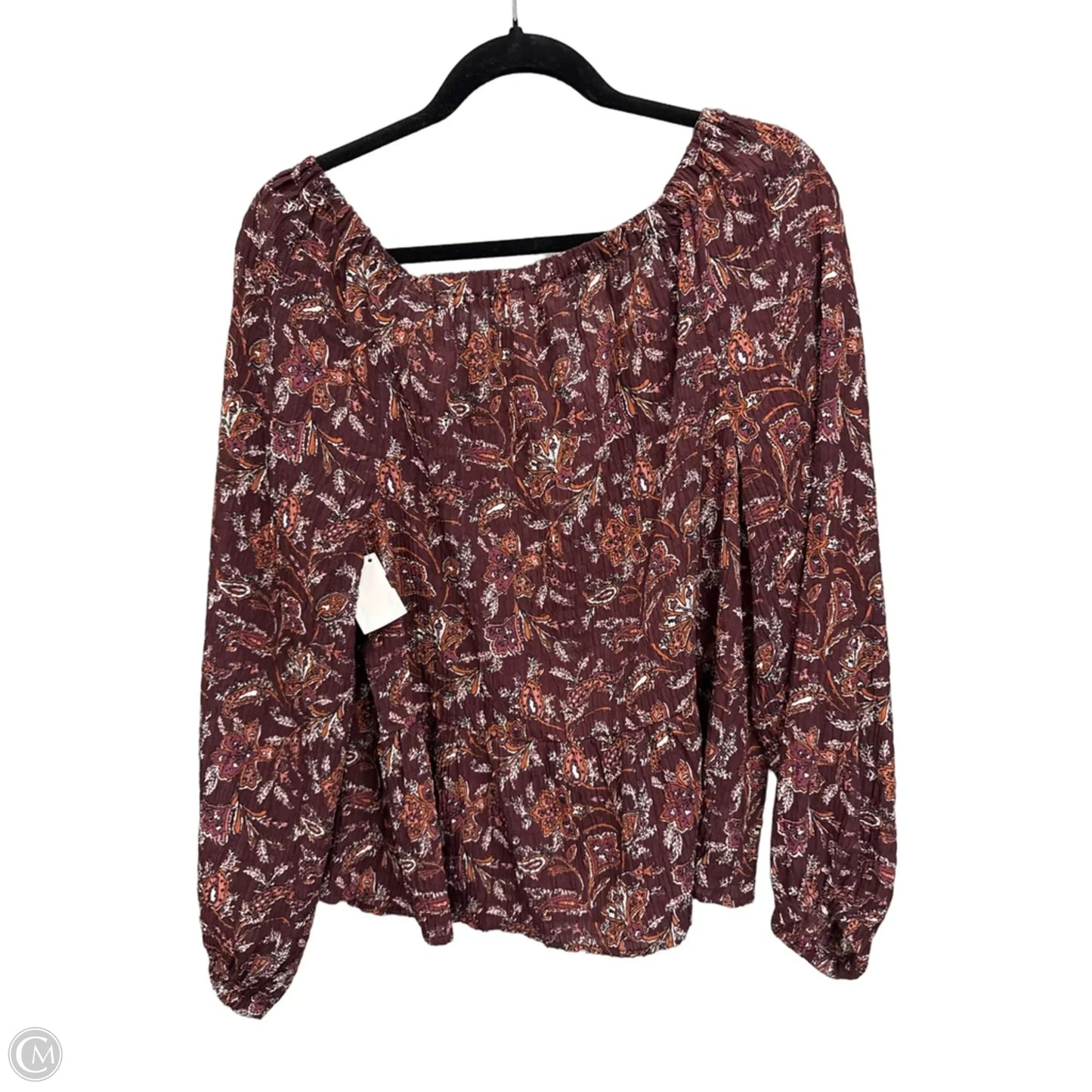 Blouse Long Sleeve By Loft In Paisley Print, Size: M