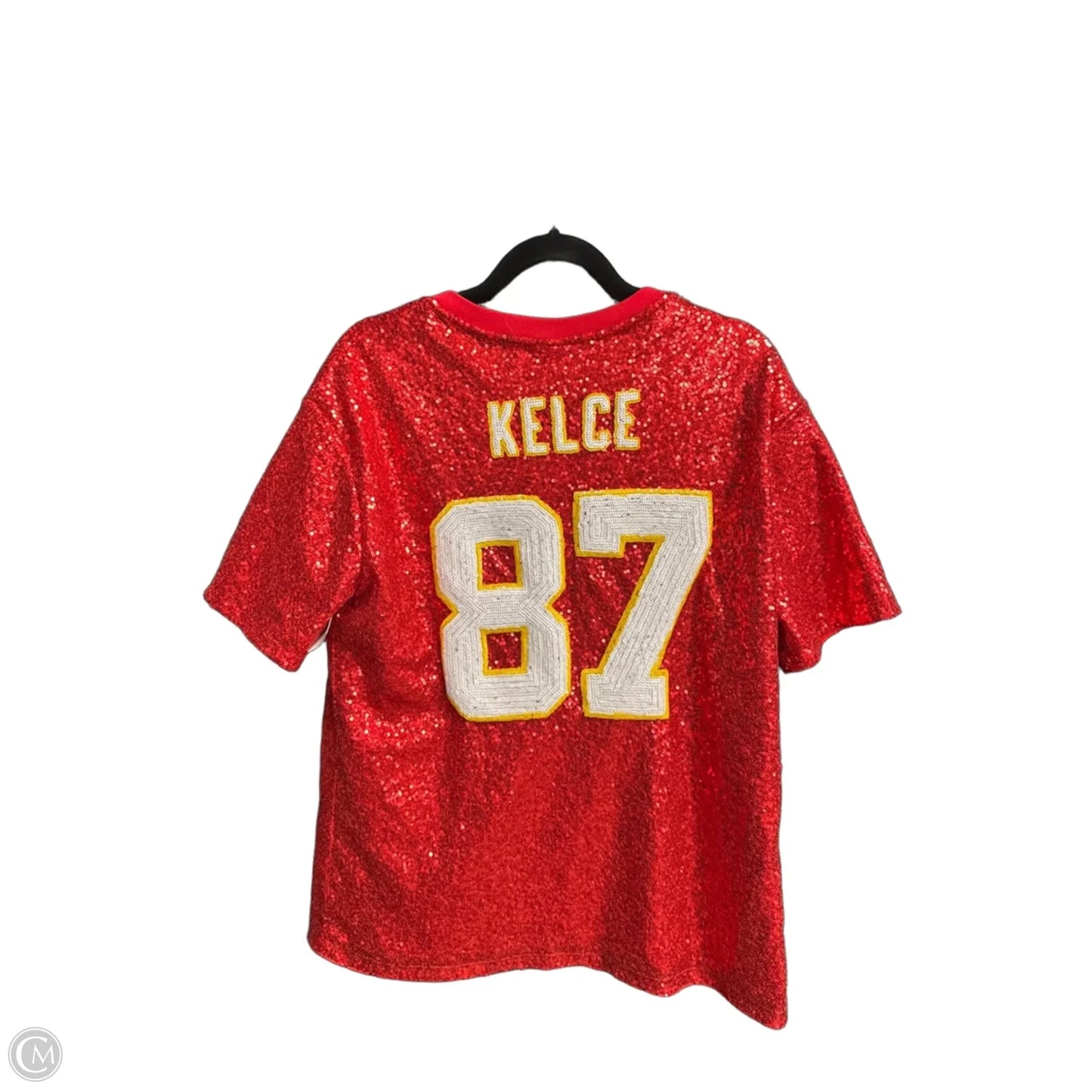 Top Short Sleeve By Nfl In Red & Yellow, Size: L