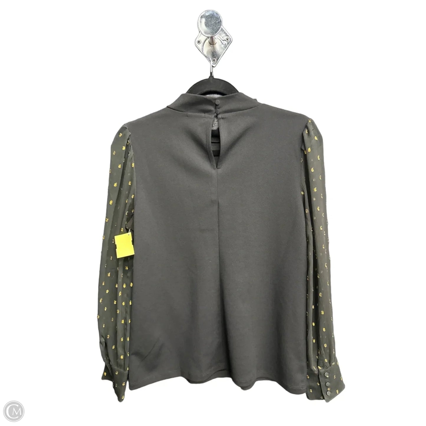 Blouse Long Sleeve By Ann Taylor In Black & Gold, Size: S