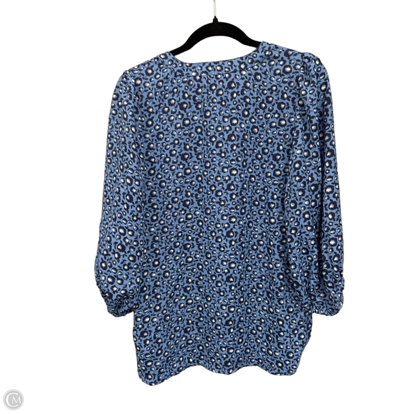 Top 3/4 Sleeve By Anne Klein In Blue & White, Size: M