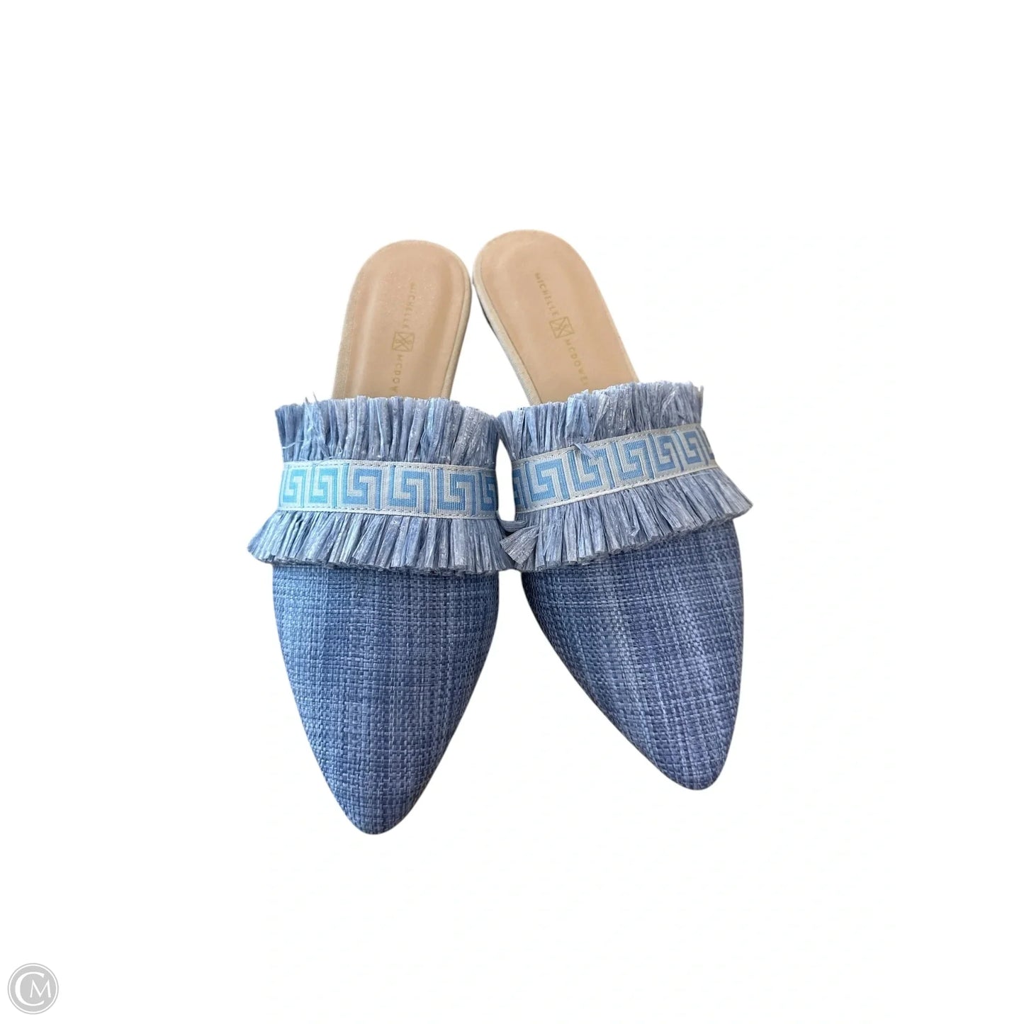 Shoes Flats By Michelle Mcdowell In Blue & Cream, Size: 9