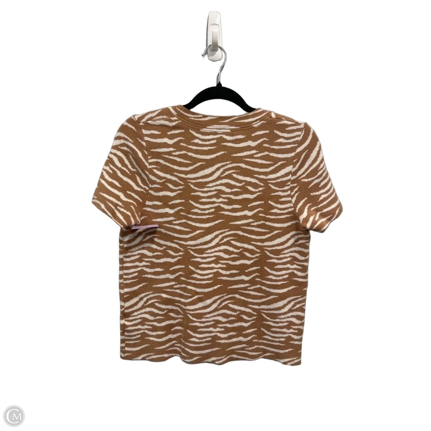 Top Short Sleeve By Anthropologie In Zebra Print, Size: M
