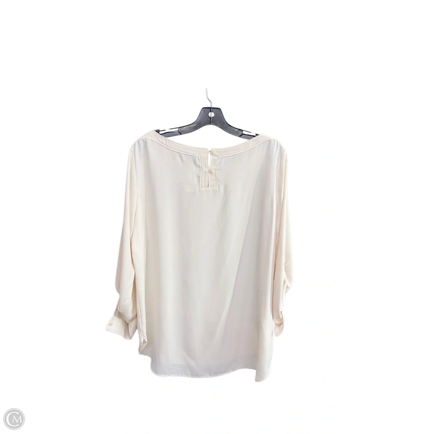 Top Long Sleeve Basic By Loft In Cream, Size: L