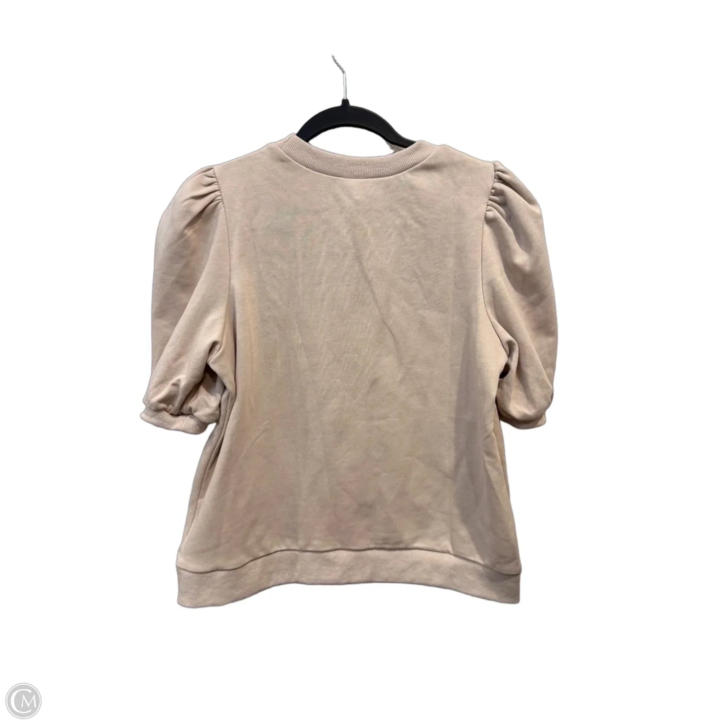 Top Short Sleeve By Tcec In Beige, Size: L