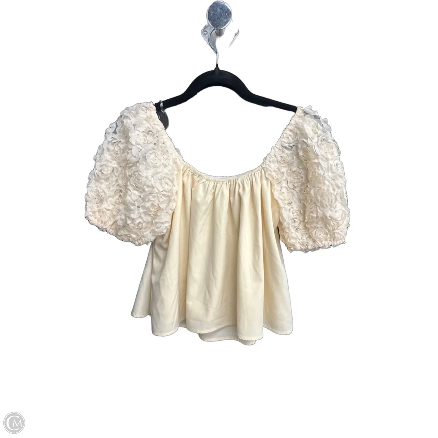 Top Short Sleeve By Willow & Root In Cream, Size: Xs