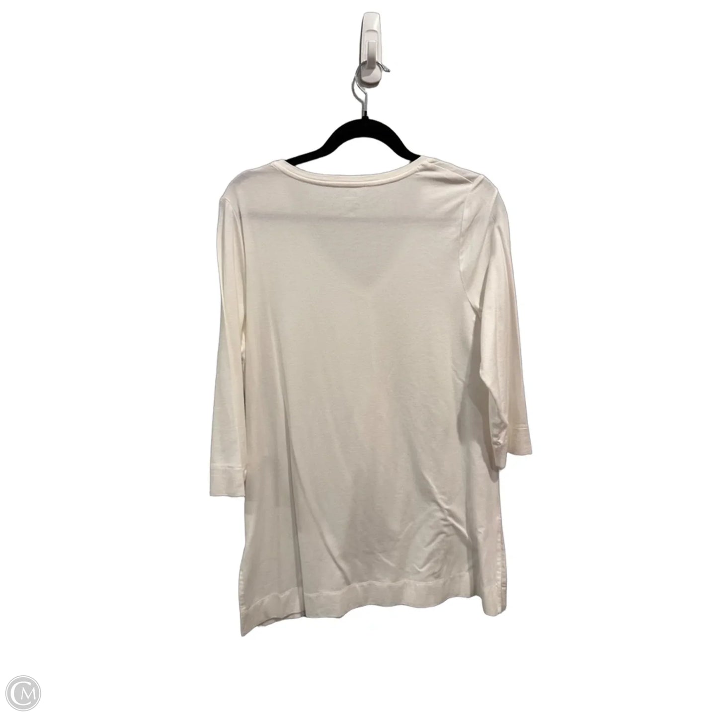 Top Long Sleeve Basic By Chicos In White, Size: M