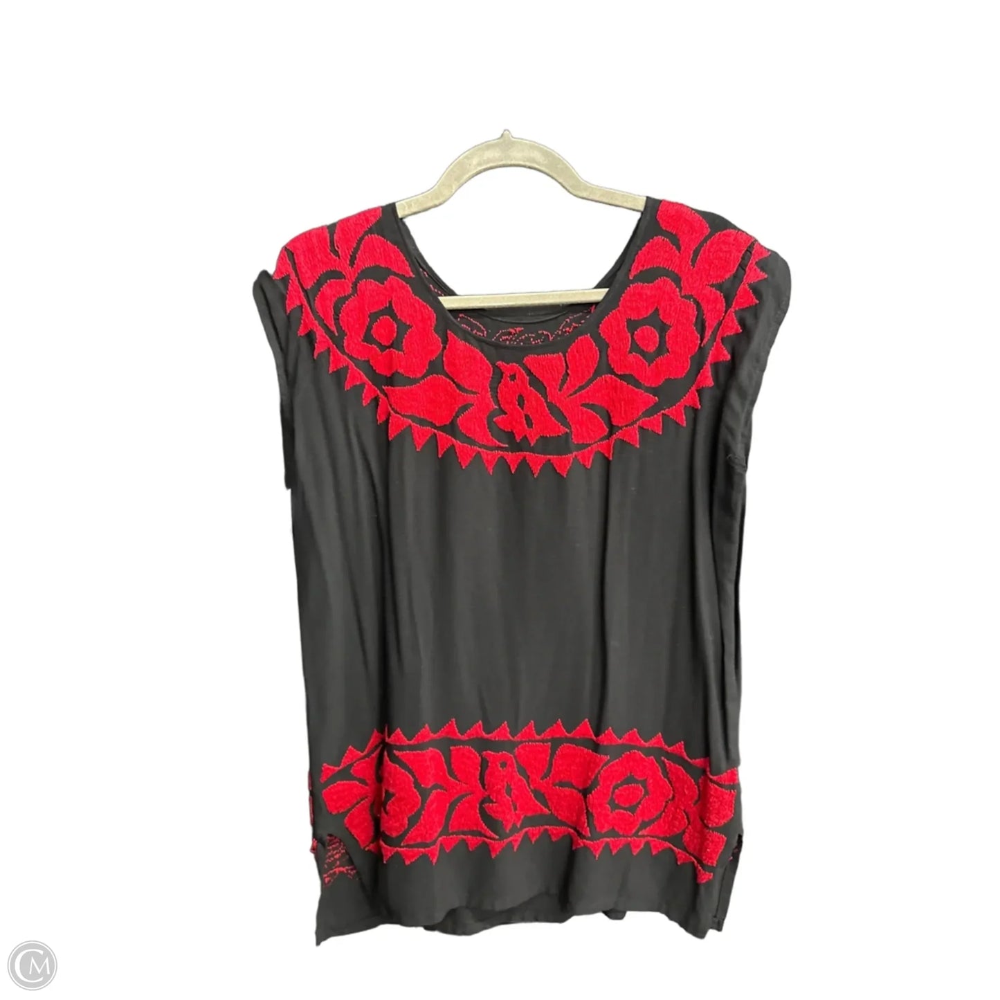 Tunic Sleeveless By Clothes Mentor In Black & Red, Size: M