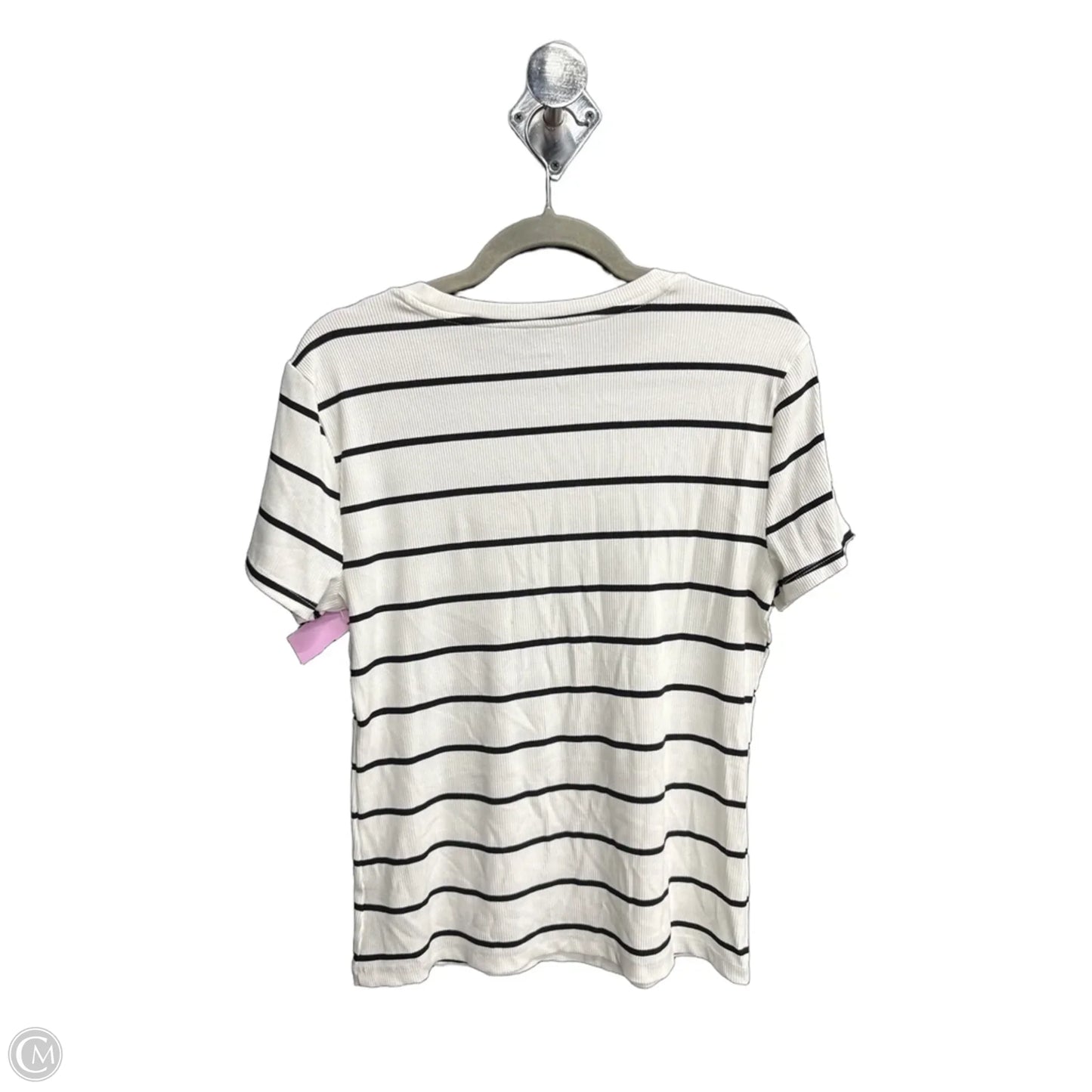 Top Short Sleeve Basic By Nine West In Striped Pattern, Size: L