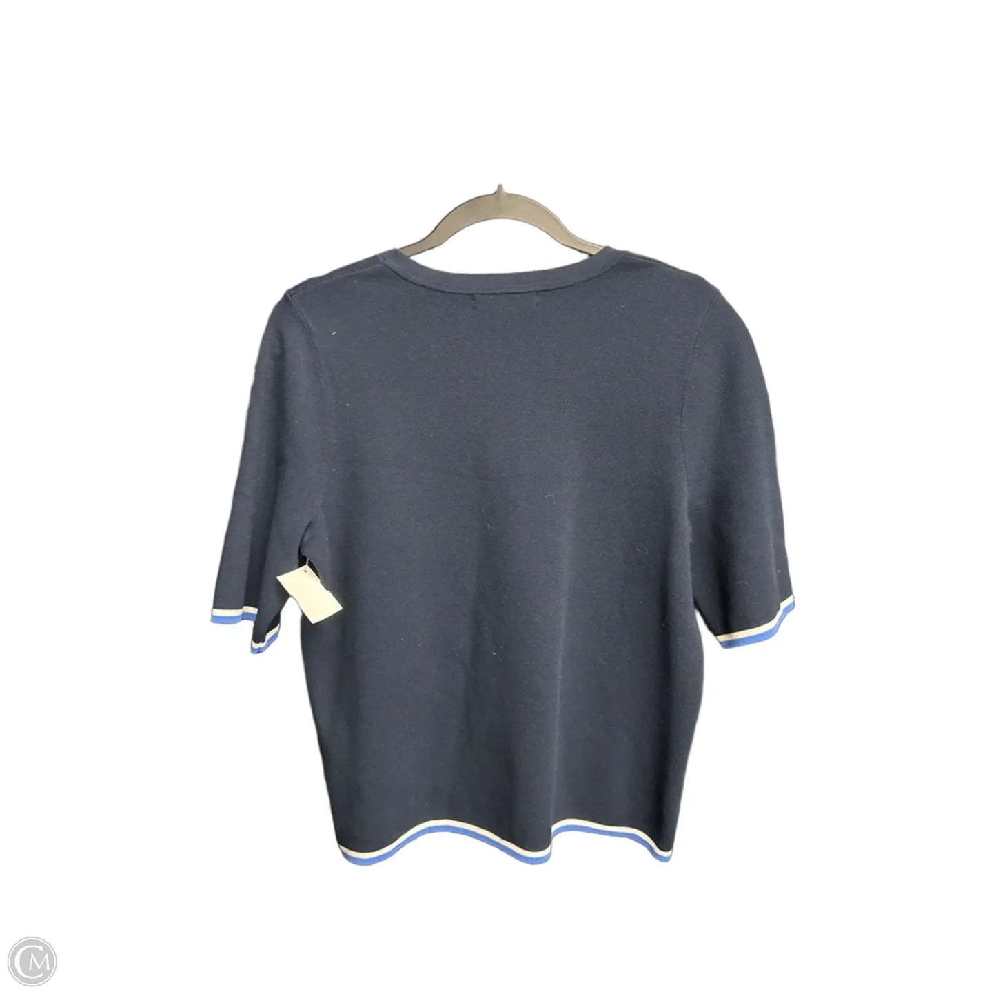Top Short Sleeve By Banana Republic In Navy, Size: L