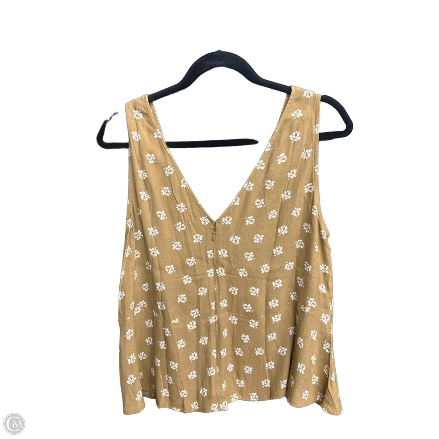 Top Sleeveless By Loft In Brown & Cream, Size: M
