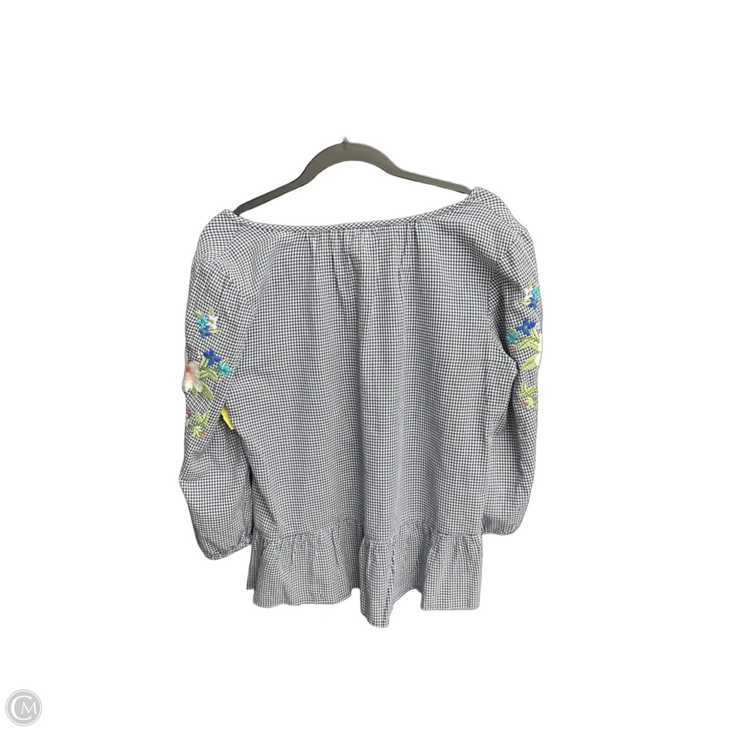 Top Long Sleeve By Liz Claiborne In Checkered Pattern, Size: M