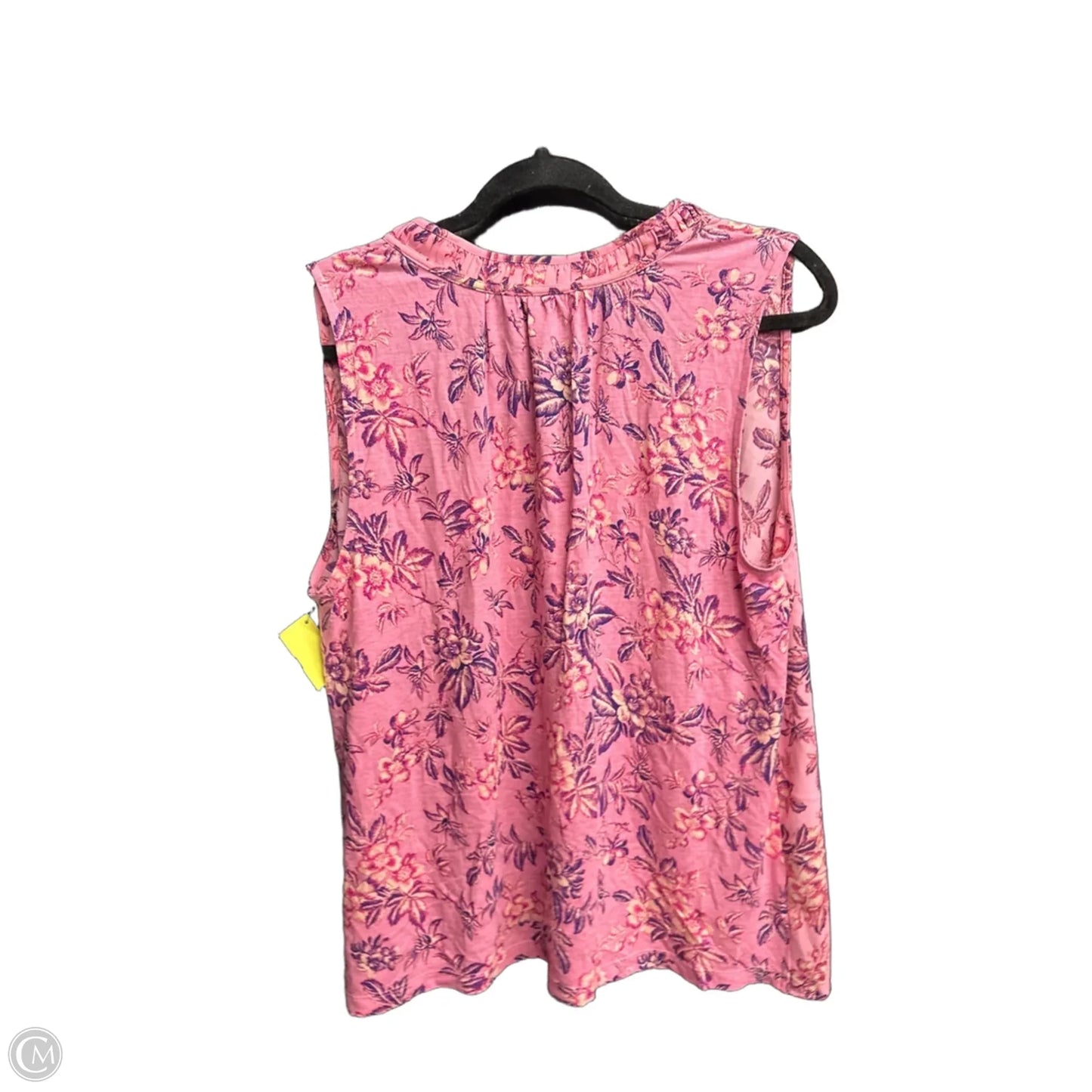 Top Sleeveless By Loft In Pink, Size: L