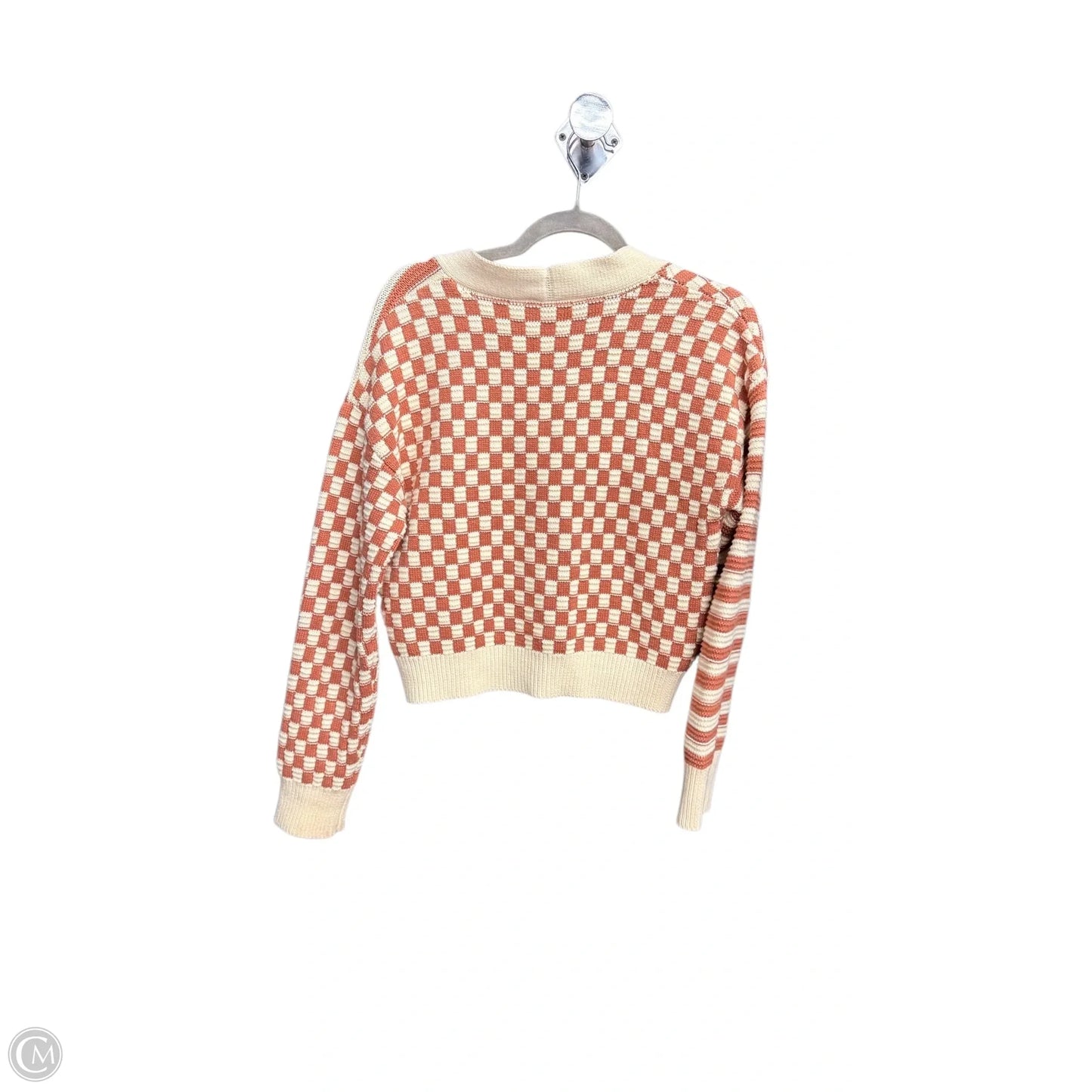 Sweater Cardigan By Hem & Thread In Checkered Pattern, Size: S
